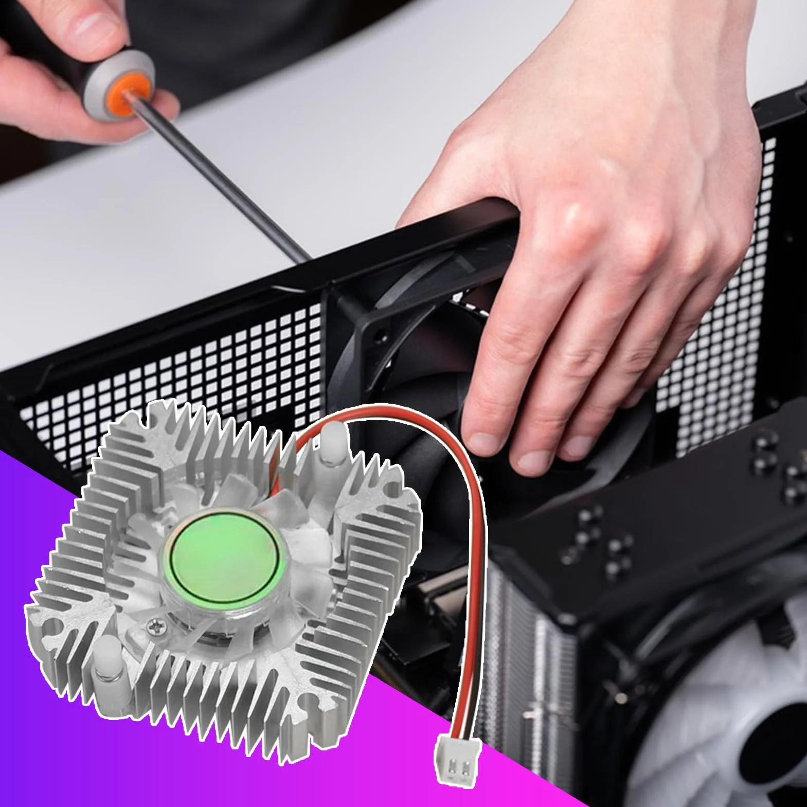 Ventola GPU - Dissipatore Alluminio Scheda Video | Radiatore 5.5 cm per Casa Lavoro Grafica