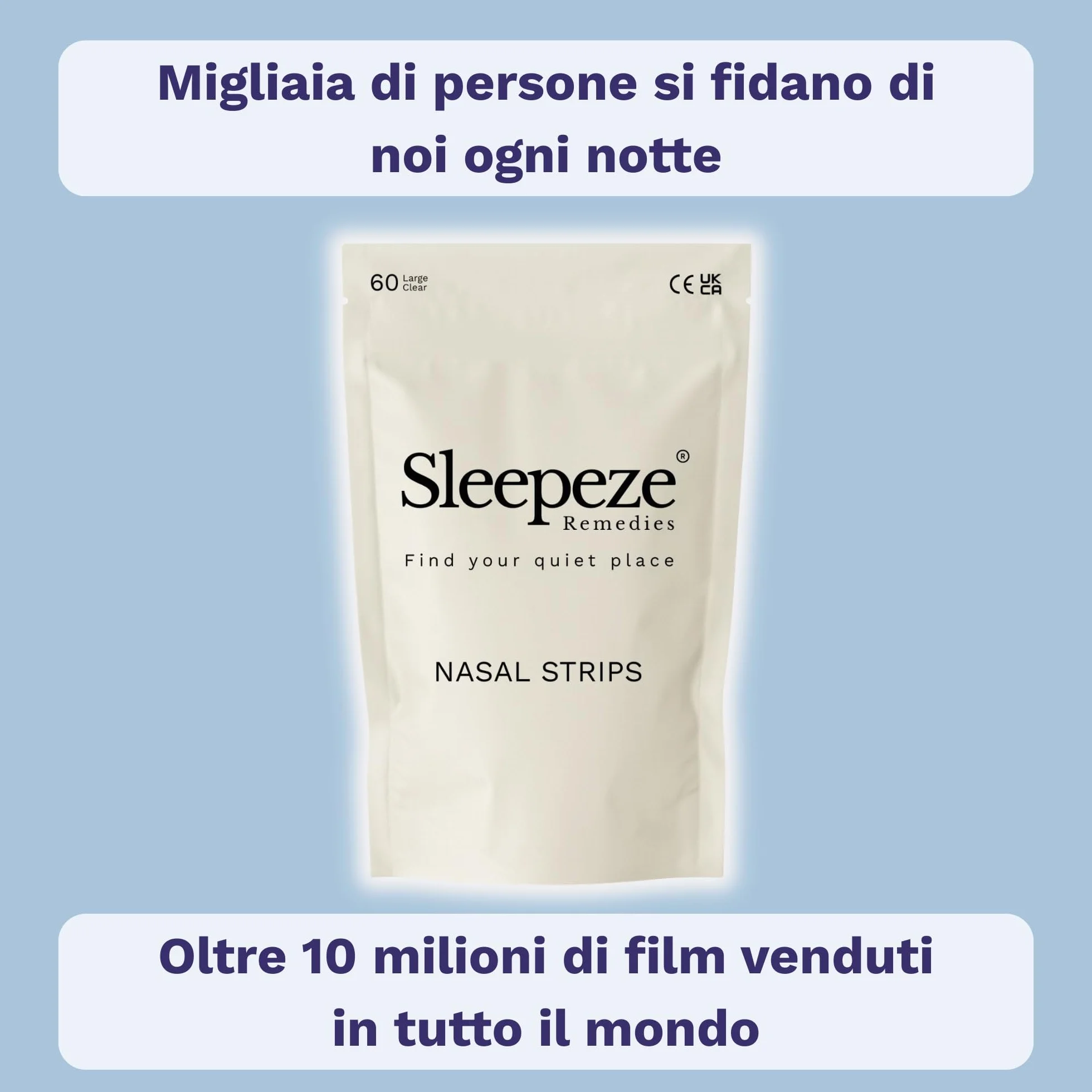 Cerotti Nasali Trasparenti Antirussamento 60 sztuk, Nasal Strips na Kongestię i Sport