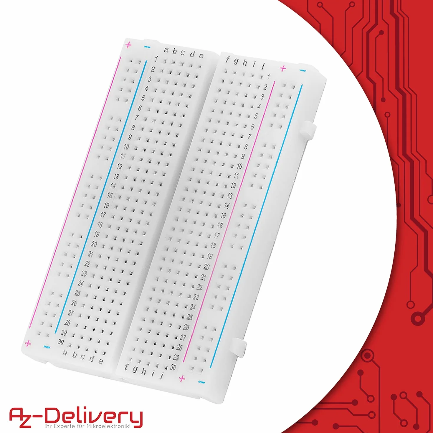AZDelivery MB-102 Mini Breadboard da 400 Pin con 4 Barre di Alimentazione compatibile con Arduino incluso un E-Book!