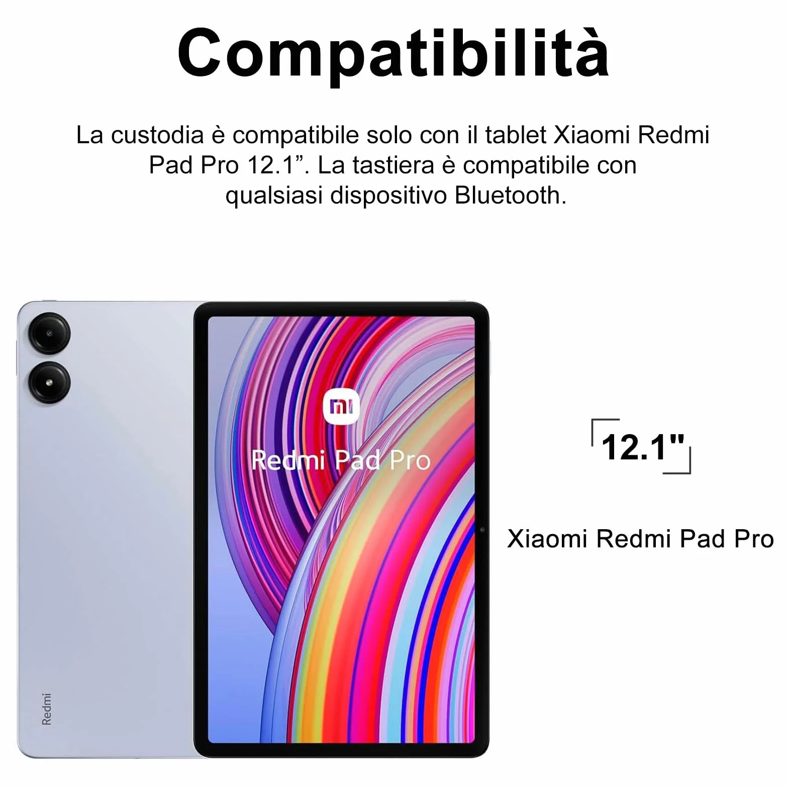 IVEOPPE Cover Redmi Pad Pro 12.1 con Tastiera, Per Xiaomi Poco Pad Custodia con Tastiera Italiano Bluetooth Staccabile per Xiaomi Redmi Pad Pro 12.1" 2024, Verde scuro