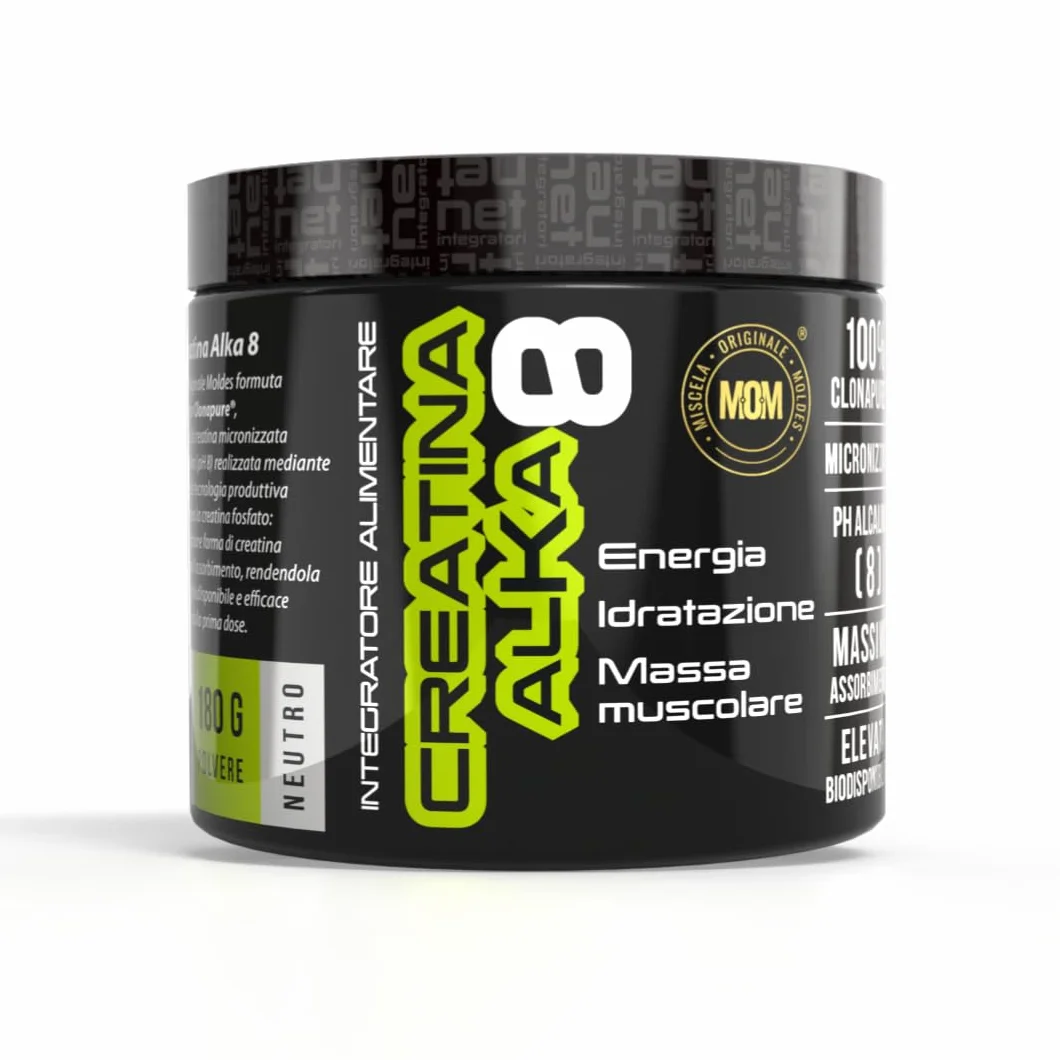 NET Integratori CREATINA ALKA 8-180g Creatina Monoidrata Micronizzata Clonapure Pre-Post Workout