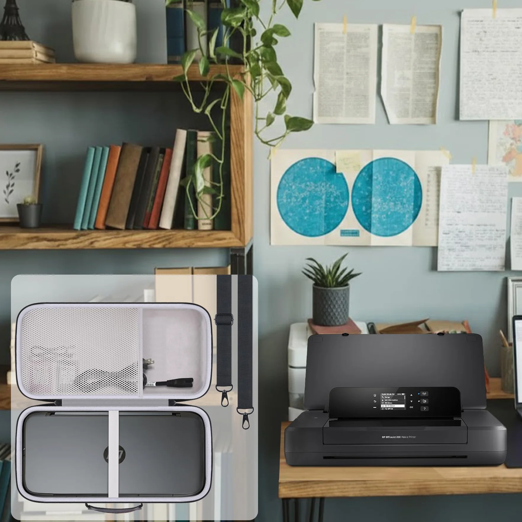 Khanka Custodia per HP OfficeJet 200 Mobile Stampante,Borsa Rigida da Viaggio con Maniglia e Tracolla, Solo Custodia