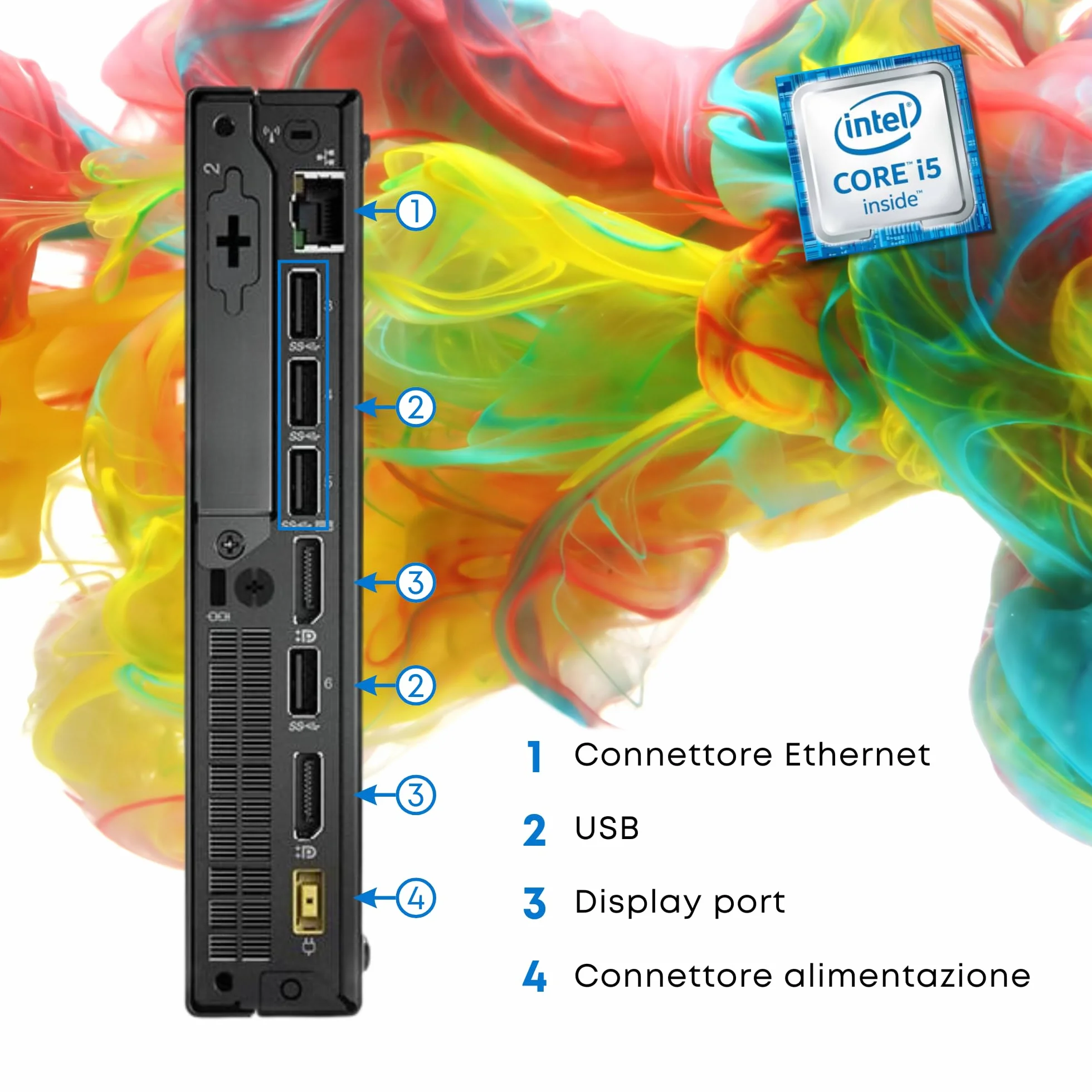 Lenovo ThinkCentre Mini PC Tiny Intel i5-6500T 8GB RAM 256GB SSD Ricondizionato