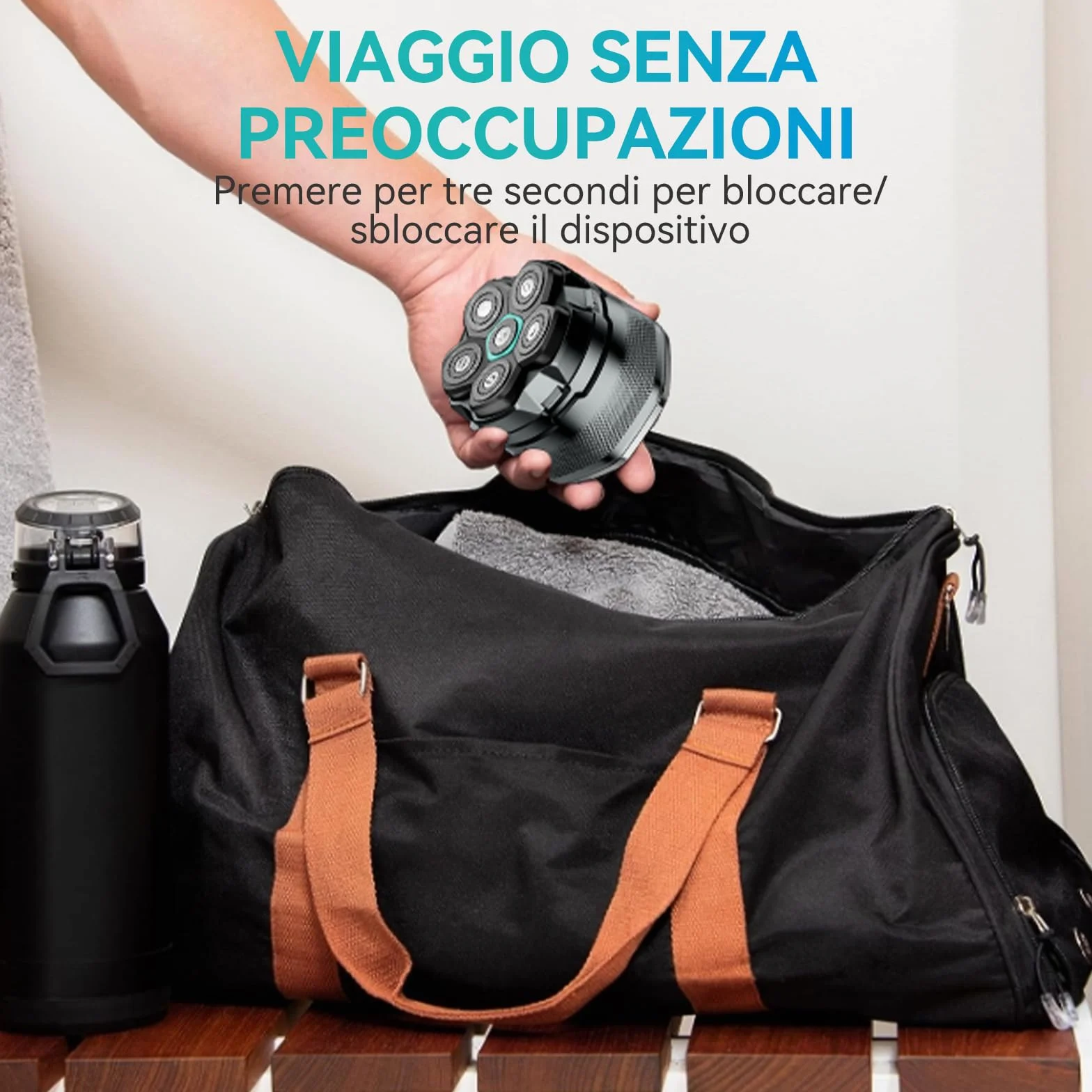 Kensen Rasoio Elettrico Testa Calva Uomo 6D Impermeabile Cordless 160 Minuti Autonomia USB-C