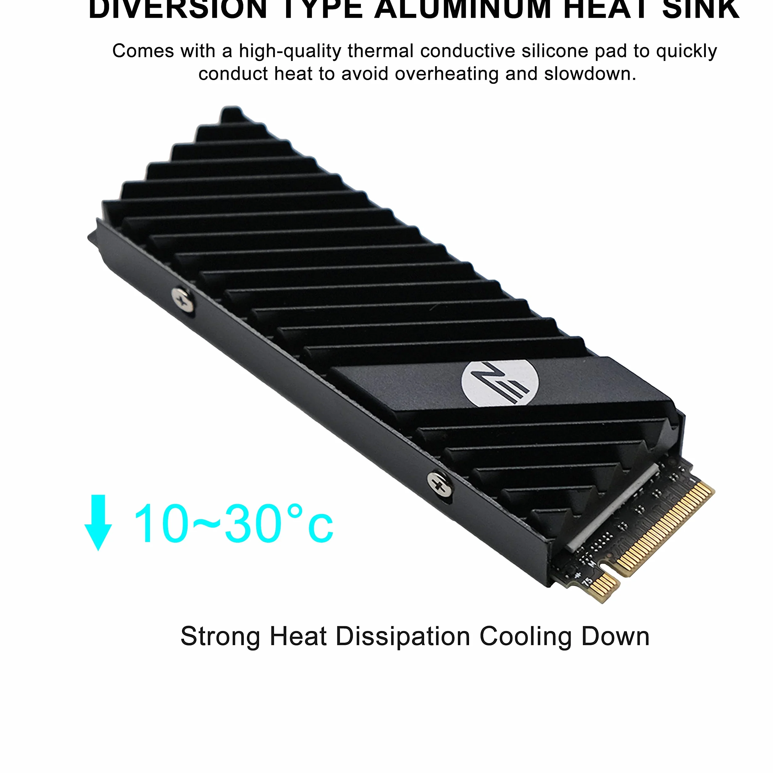 EZDIY-FAB M.2 2280 Dissipatore di Calore SSD,Dissipatore di Calore Bifacciale,Raffreddatore SSD ad Alte Prestazioni per PC/PS5 per PCIE NVME M.2 SSD o SATA M.2 SSD-Nero