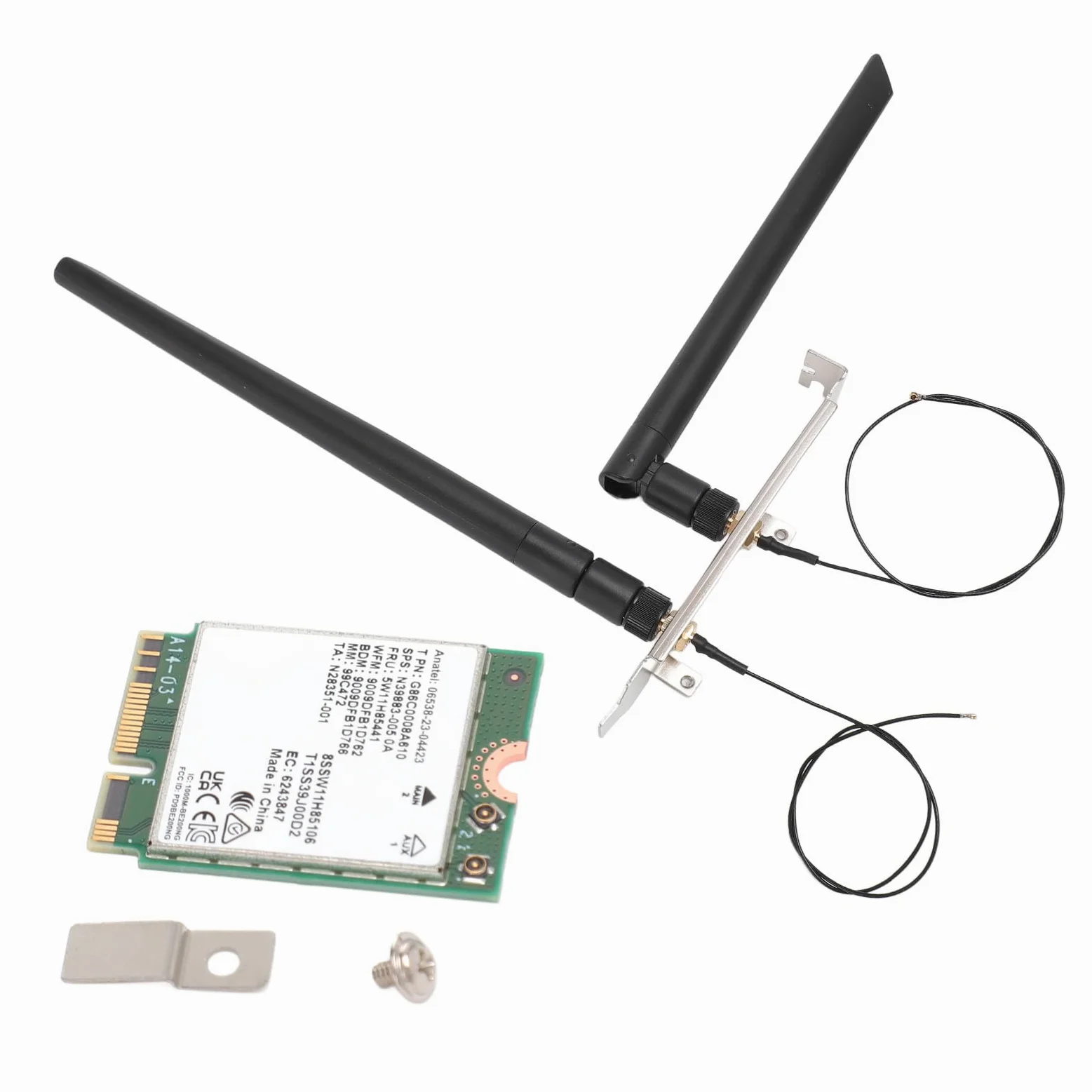 KIMISS Scheda WiFi 7 BE200NGW 2.4G 574Mbps 5G 2400Mbps 6G 5800Mbps MU MIMO Scheda di Rete con 5.4 per 10/11, OS (WiFi 7 con antenna e staffa)