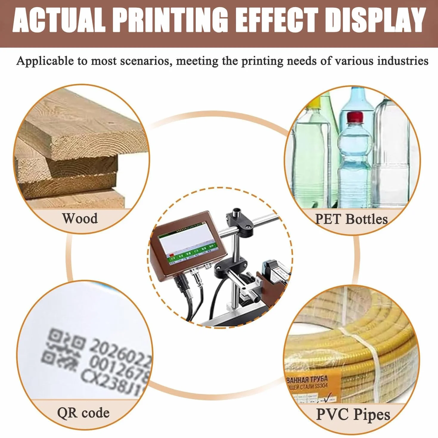 Macchina Di Codifica Automatica, Codificatore a Getto D'inchiostro in Linea, Codificatore Di Date, Stampante a Getto D'inchiostro Industriale per Data/Lotto/Codice Qr/Codice a Barre 25.4mmWidth-Black
