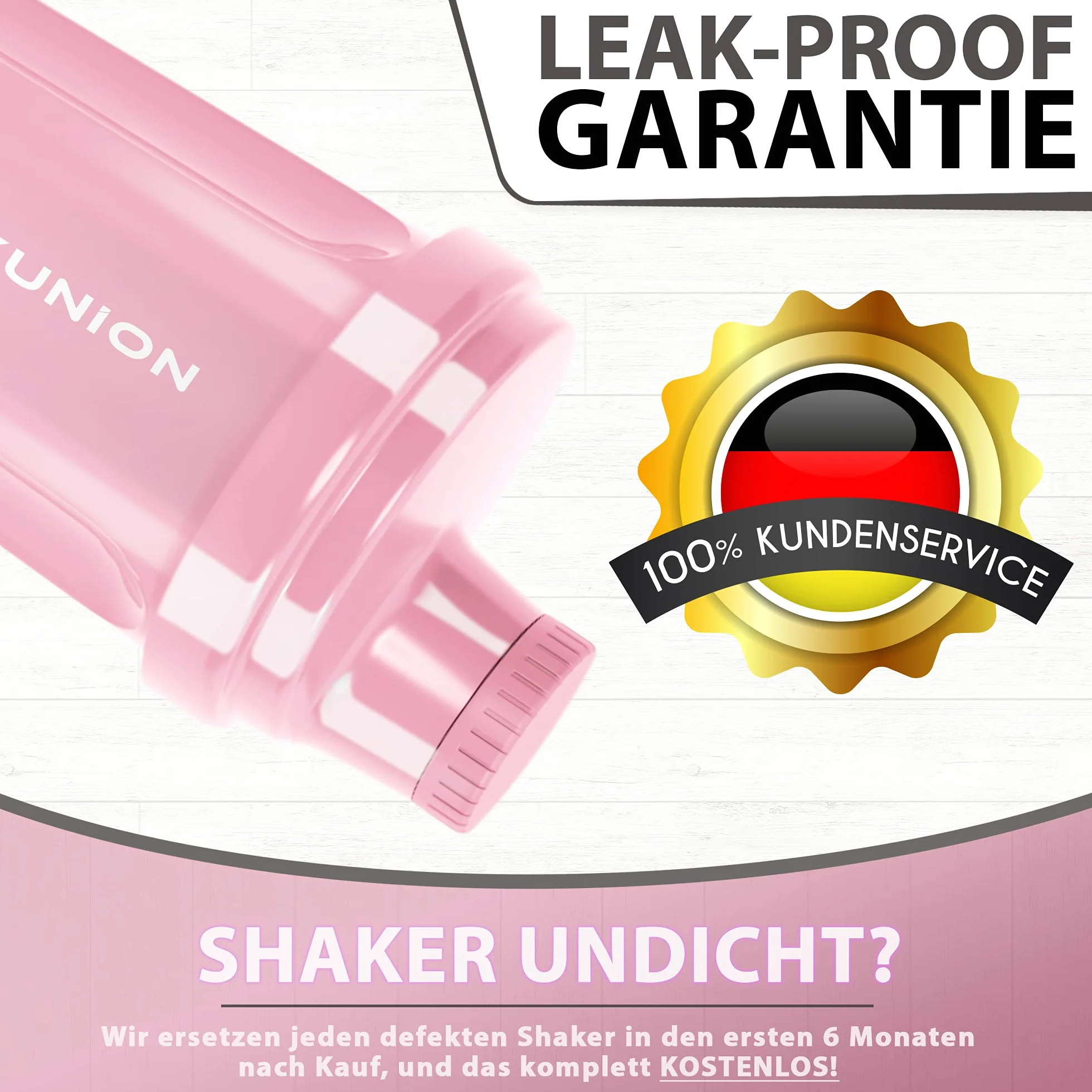 AMITYUNION Shaker proteine 300 ml Heaven a prova di perdite senza BPA con setaccio e scala