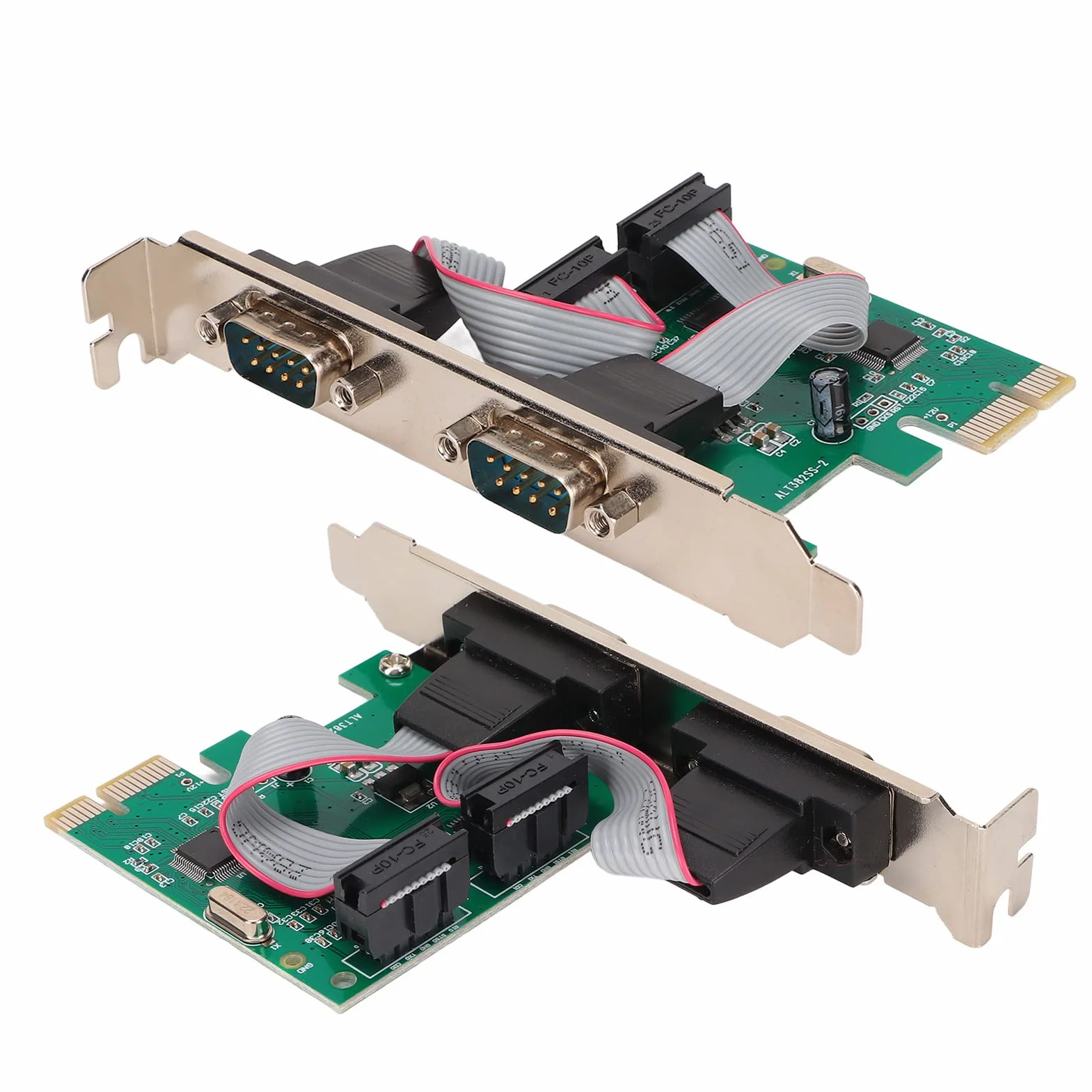 Scheda di Espansione Seriale PCIE, Interfaccia Porta COM PCIE a RS232 Scheda di Espansione Doppia Porta Seriale WCH382L Chip per Windows98/98SE/ME/2000/xp/server 2003/xp 64bit/Vista/win7/2008, per Lin