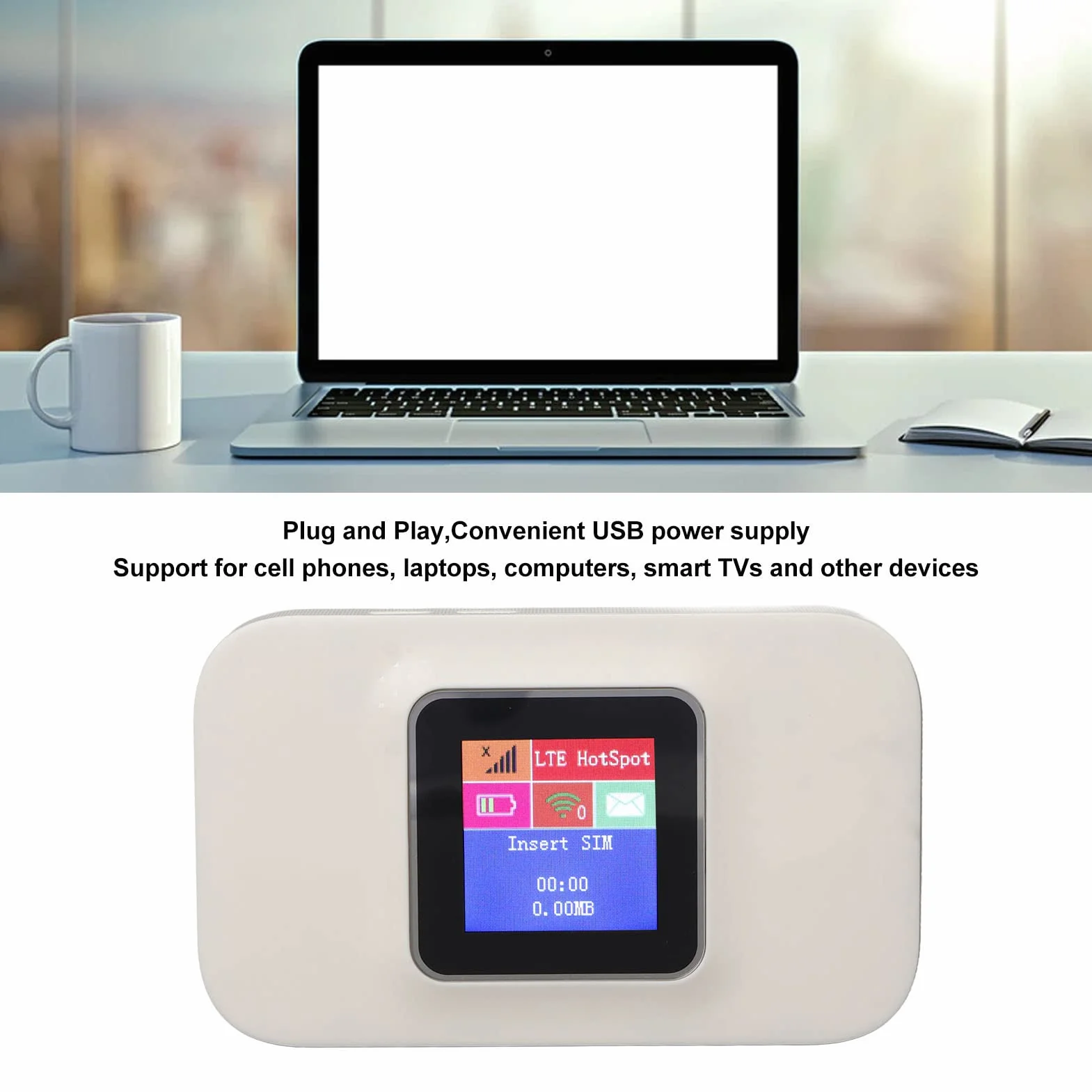 KIMISS Hotspot 5G WiFi Portatile 300Mbps ABS Pocket 4G SIM Slot USB per Europa