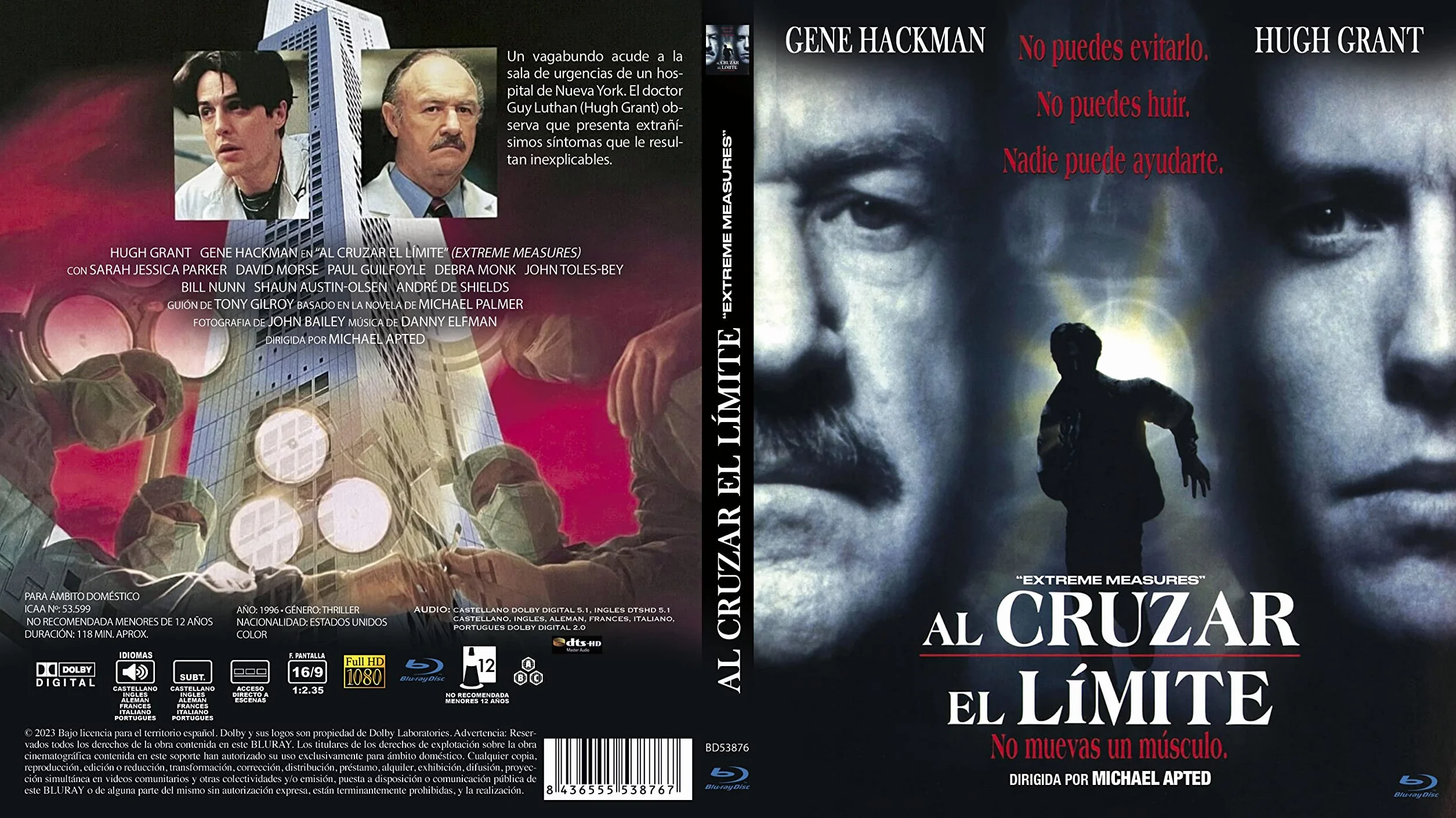 Soluzioni Estreme/Extreme Measures 1996 Blu-Ray Import Spagnolo con Audio Italiano/Al Cruzar el Limite