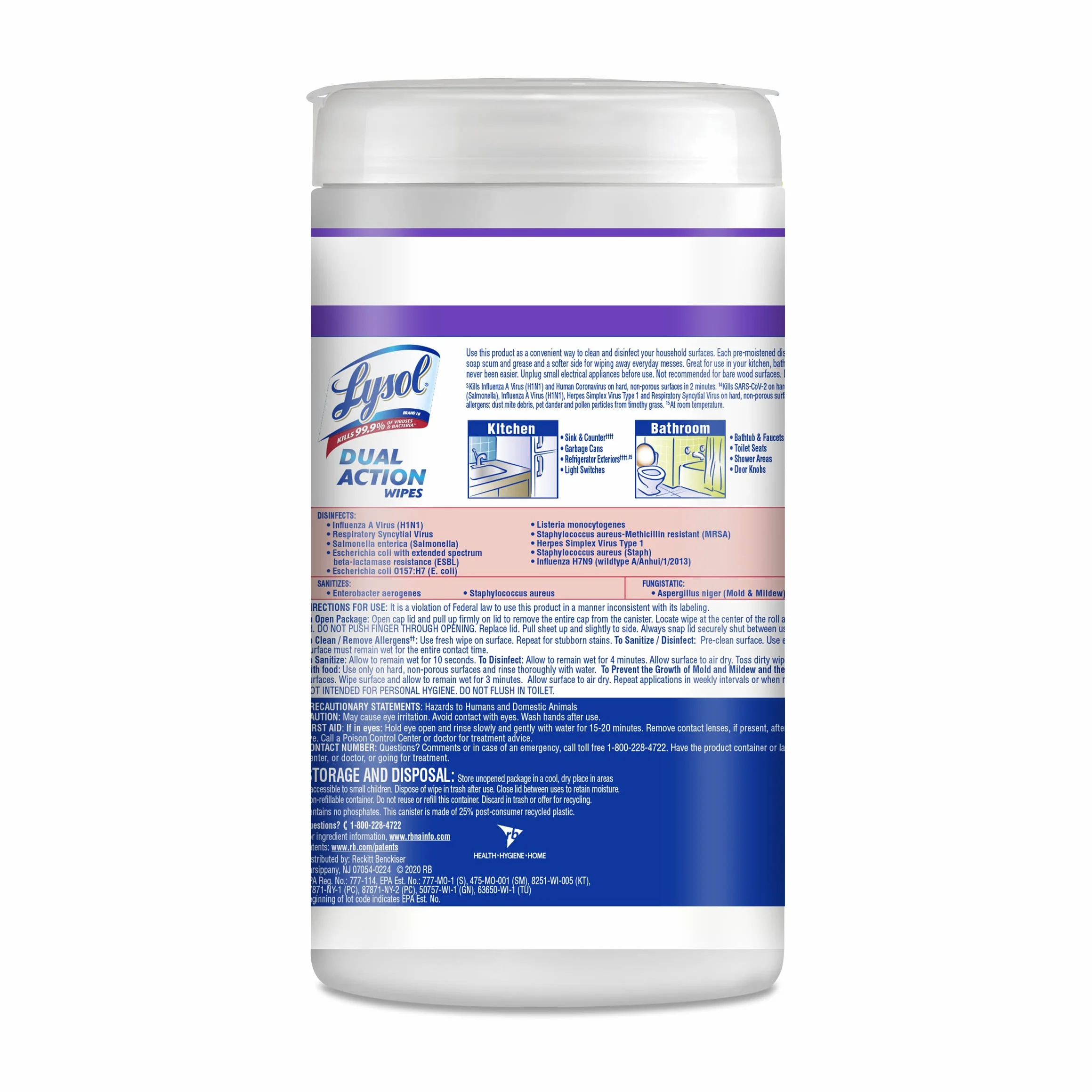Lysol Salviette disinfettanti a doppia azione agrumi 75 ct