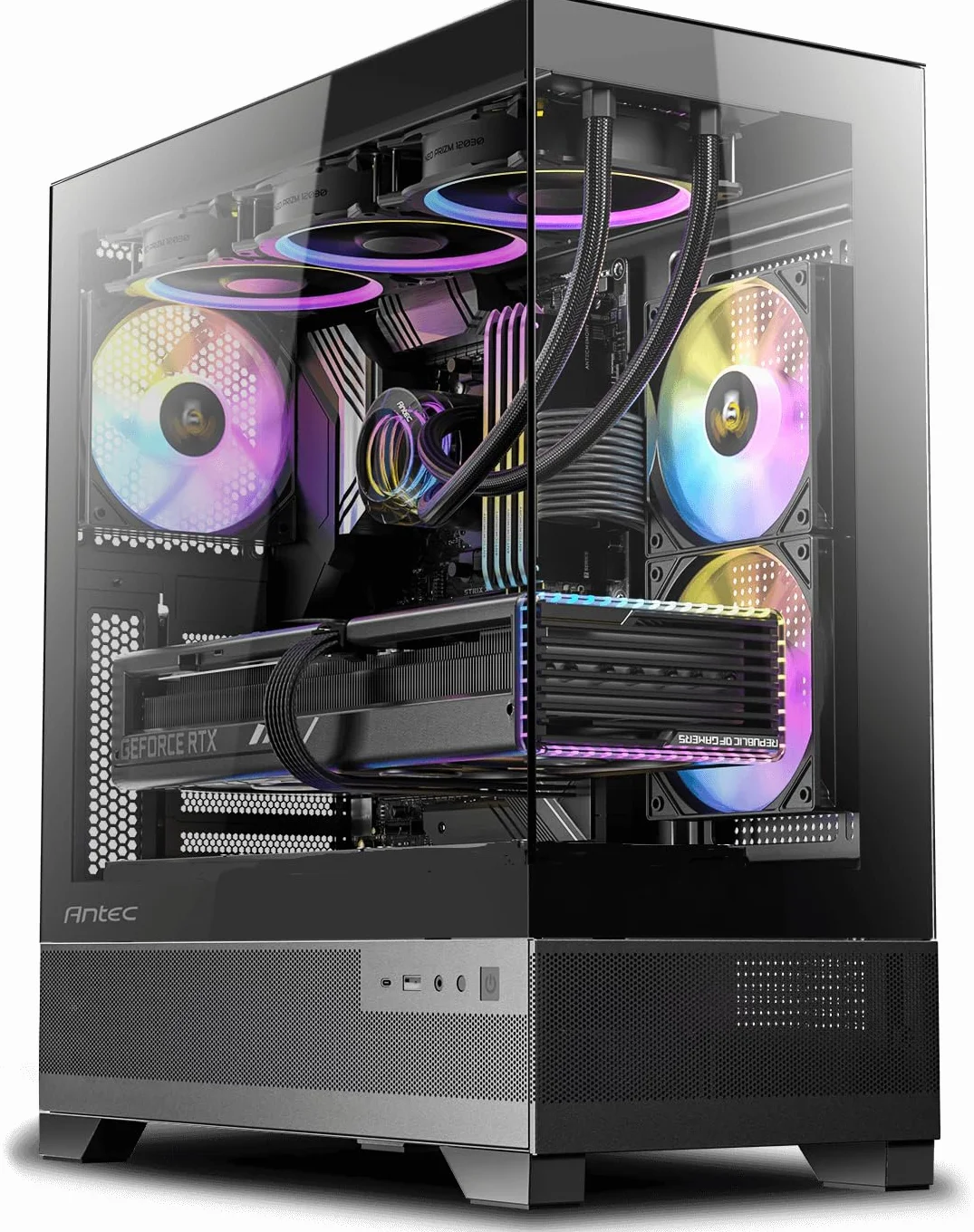 EMCA4 Computer Gaming PC Assemblato Ryzen 7 9700X - RX 9070 16GB - SSD M.2 1TB nvme Gen4 - Ram 32GB DDR5 6000mhz EXPO - RGB - Windows 11 - B850 WIFI - Dissipatore a Liquido 360mm