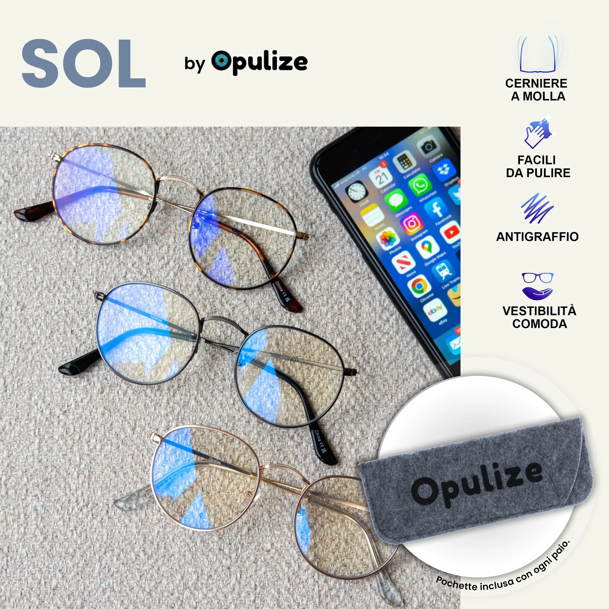 OPULIZE Sol Occhiali da lettura Unisex Adulto