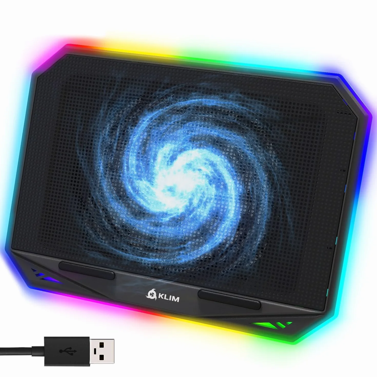 KLIM K21 Base Raffreddamento PC portatile RGB 11-17" Ventola Gaming USB Silenziosa Compatibile Mac PS4