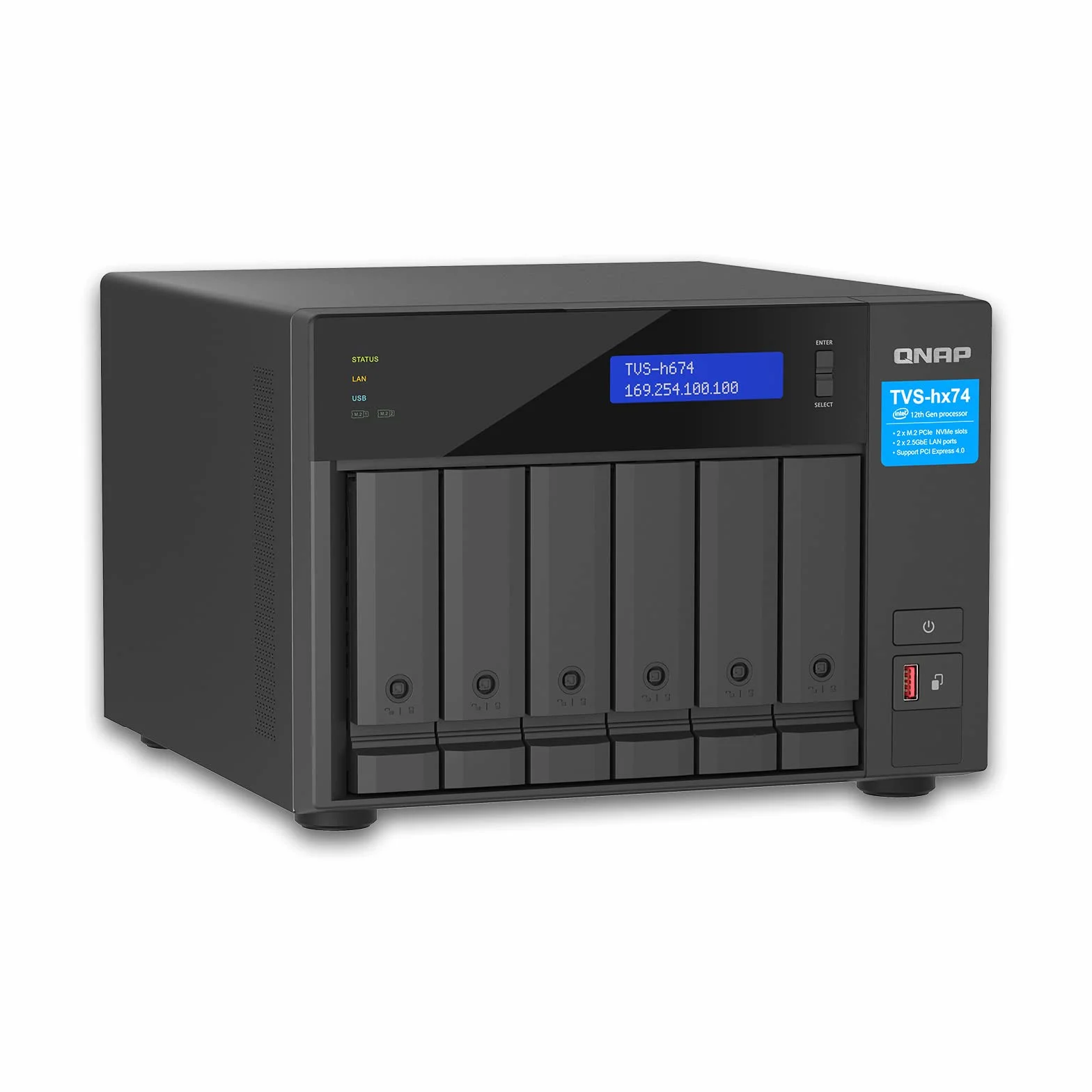 Qnap TVS-H674 NAS Server 6-Bay SATA 6Gb/s RAID 32GB RAM iSCSI
