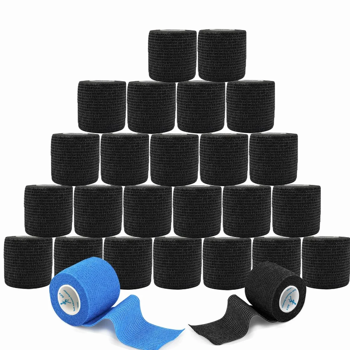 ANAMPION Benda Elastica Coesiva 24 Rotoli 5cmx4.5m Garza Autoadesiva Bendaggio Sportivo