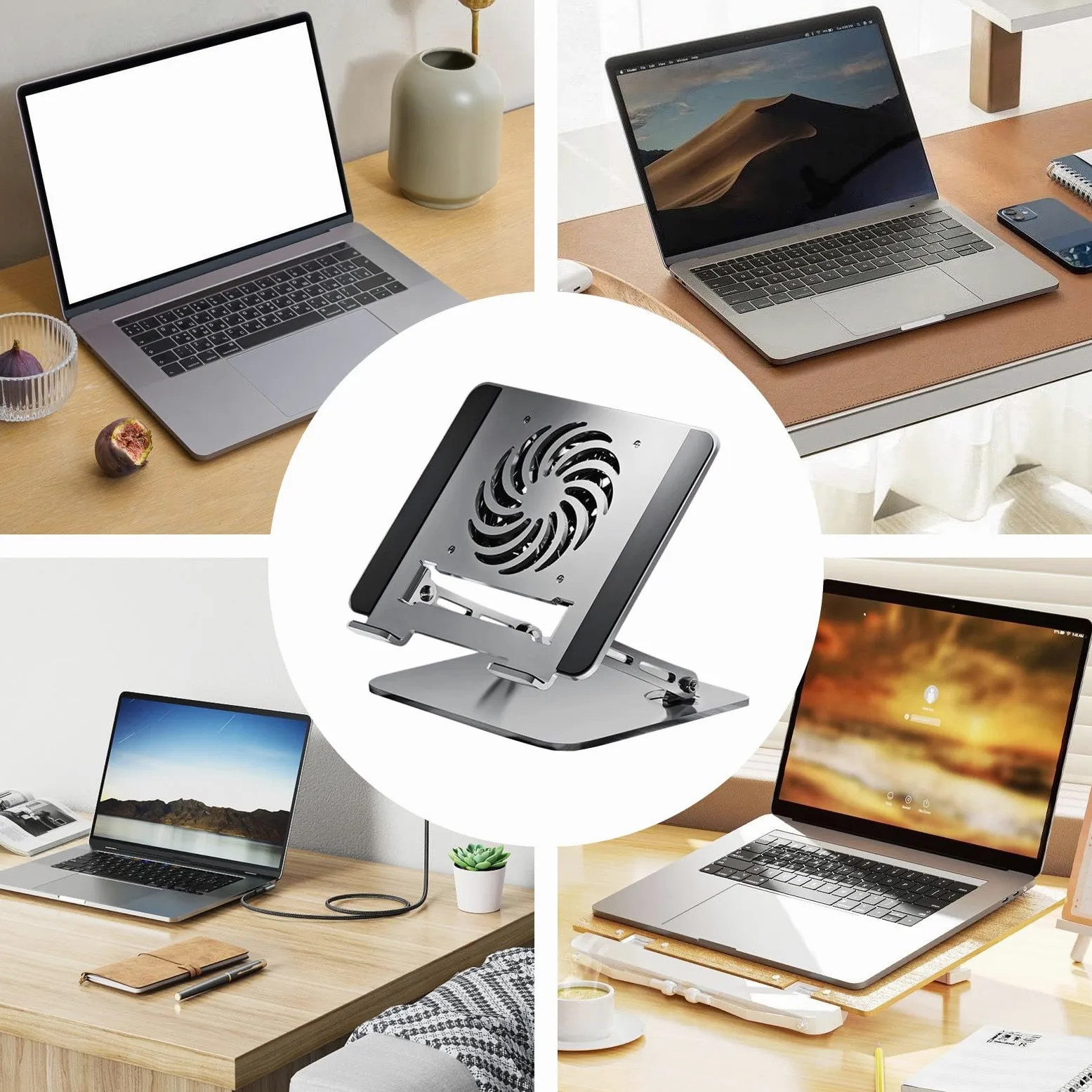 Supporto per Laptop Supporto Ad Altezza Regolabile E Pieghevole | Portatablet E Supporto Raffreddamento Laptop Per Ufficio Divano Tavolo Scaffale Casa Viaggio Lettura Lavoro