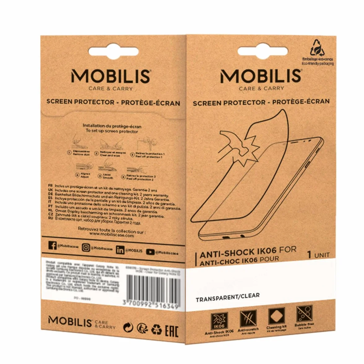 Mobilis Pellicola Protettiva Antiurto IK06 per Terminale di Pagamento SumUp Solo & Solo Lite, Ultraresistente & Facile da Installare Senza Bolle d'Aria, Finitura Transparente