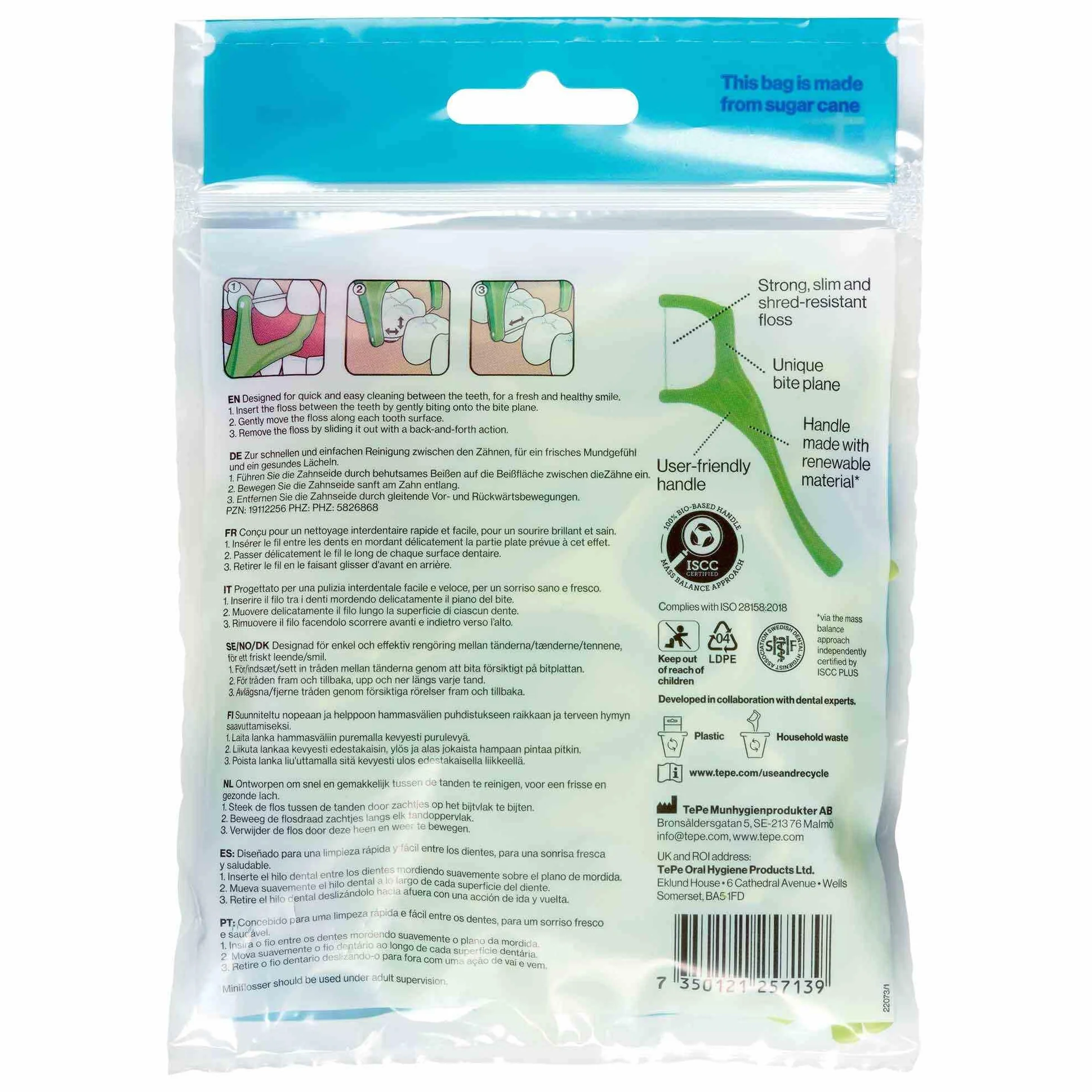 TePe Mini Flosser 36 pezzi filo interdentale rimozione placca spazi stretti