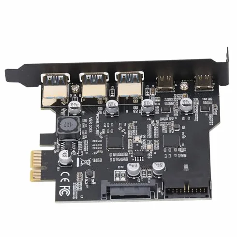 Scheda PCIe A USB 3.2 Gen 1, Scheda di Espansione A 5 Porte da 5 Gbps, 2 X USB Tipo C 3 X Interfaccia USB Tipo A A 19 Pin, Scheda di Espansione PCI Express A 5 Porte per, OS X