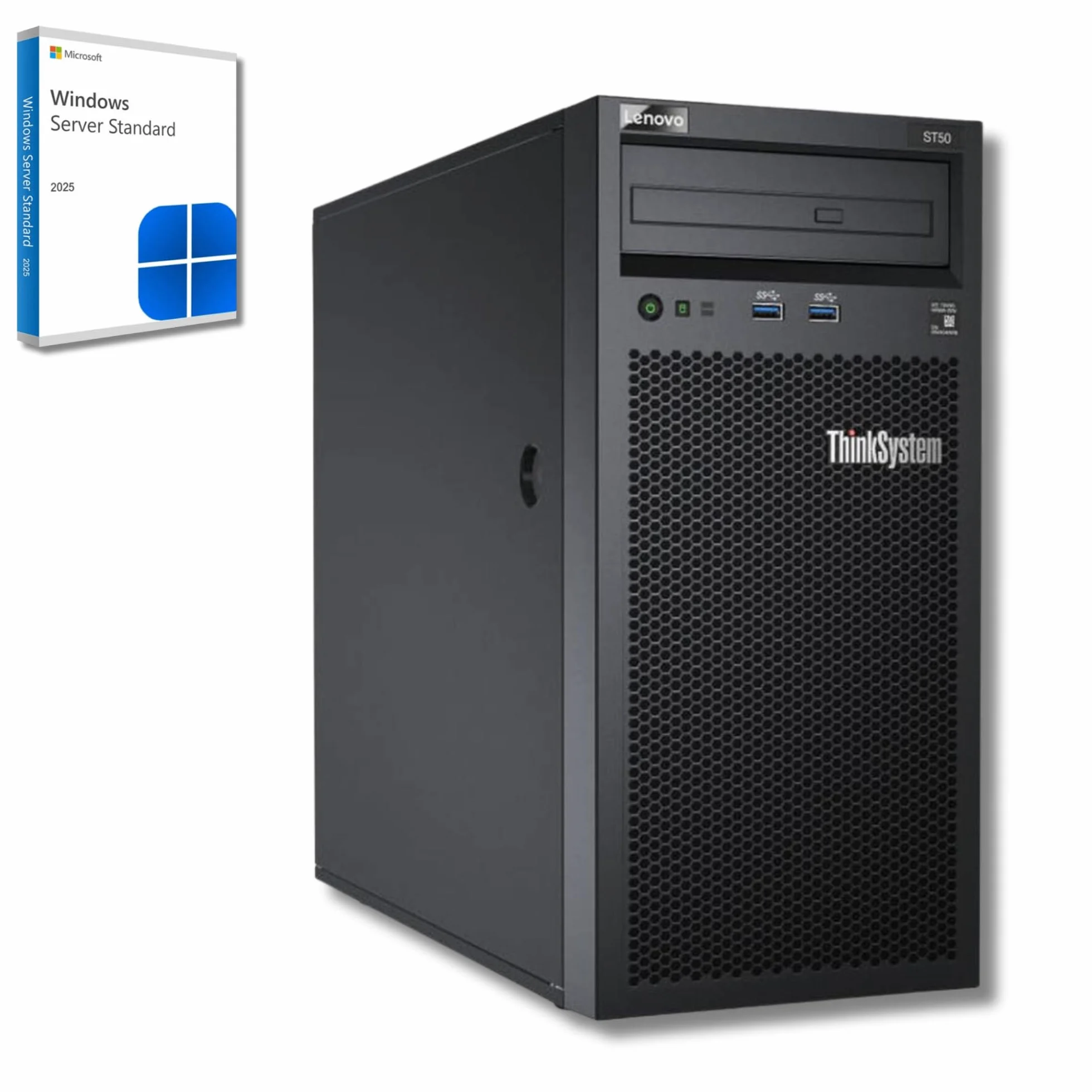 Lenovo ThinkSystem ST50 Server Intel Xeon E-2224G 16GB ECC RAM 2x1TB SSD Win Server 2025 Standard Ricondizionato