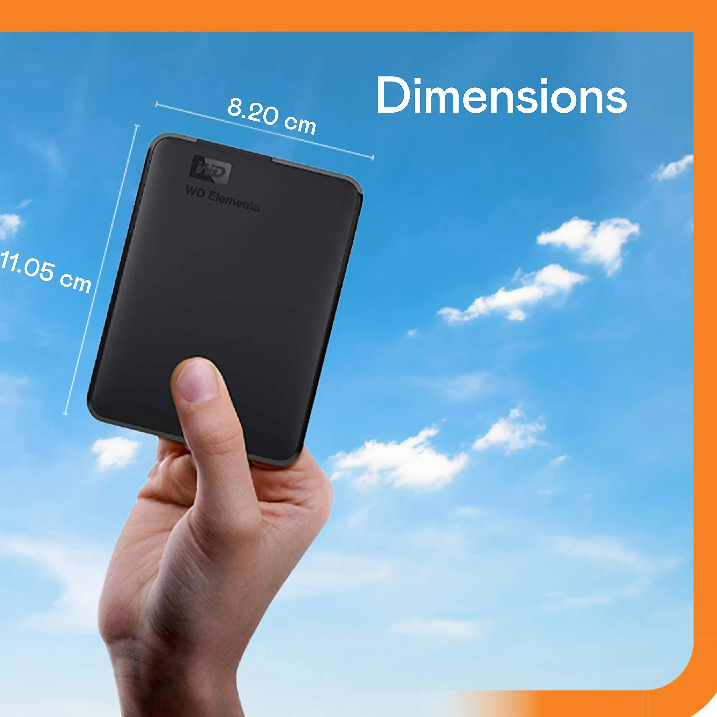 WD 2TB Elements External Portable Hard Drive, USB 3.2 Gen 1 SuperSpeed/USB 3.0, Plug-and-Play, Black