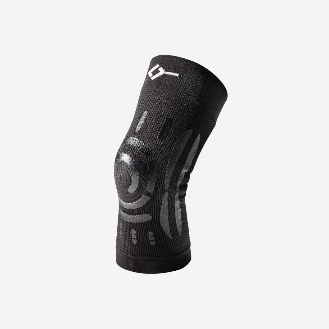 FLOKY Knee Support ginocchiera biomeccanica Multisport stabilizza ginocchio rotula protegge legamenti tendine rotuleo supporto articolare riduce traumi infezioni Nero M/L Destro