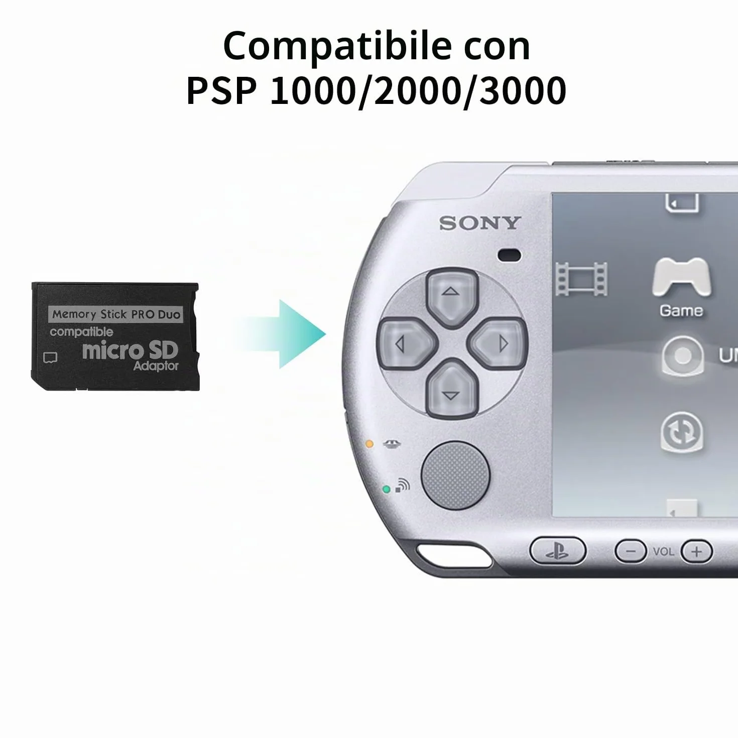 QUMOX Adattatore MicroSD a Memory Stick PRO Duo, compatibile con dispositivi con slot Duo, per fotocamere, videocamere, PSP, Handycam