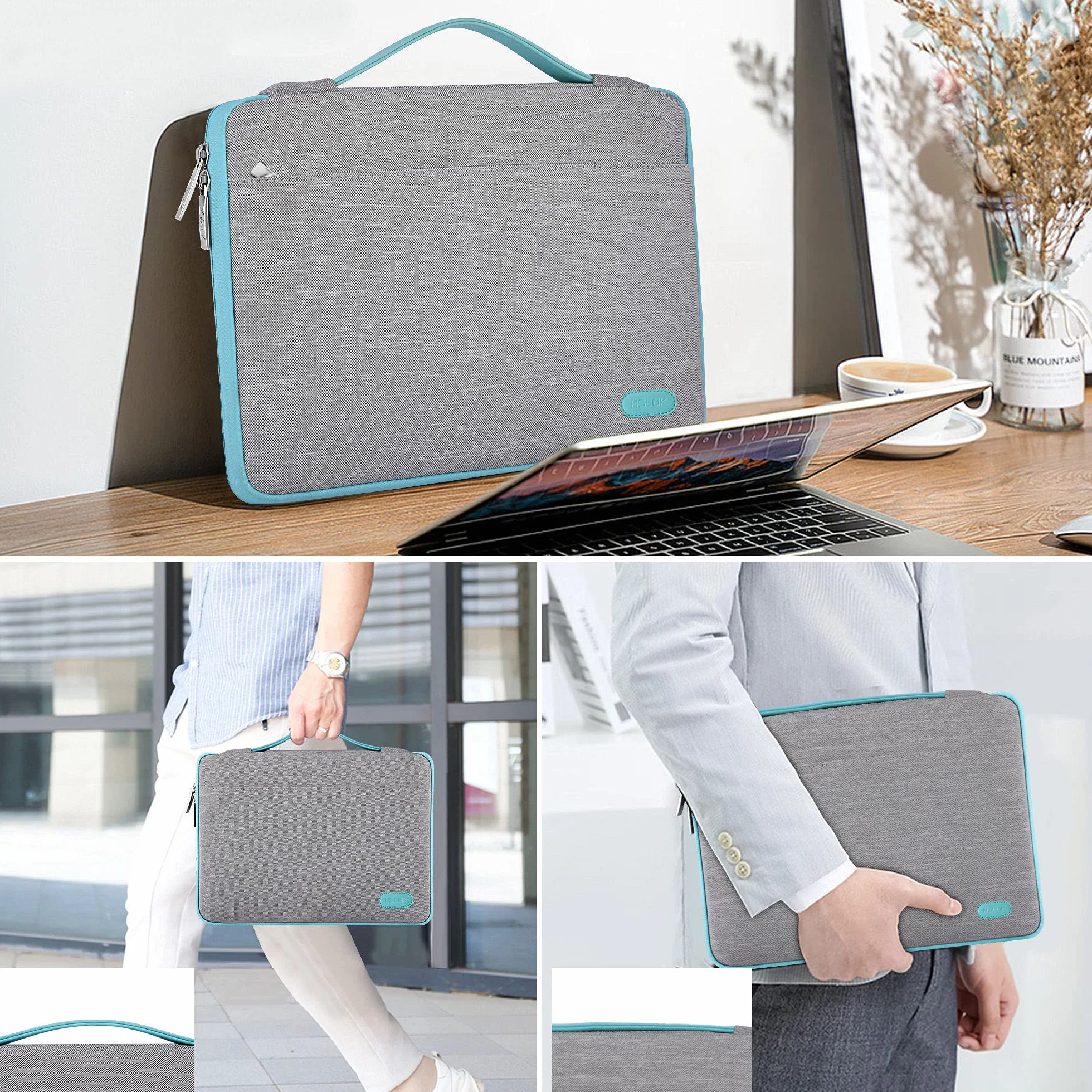 HSEOK Laptop Sleeve 15 15.6 16 inch Case Briefcase Compatible with MacBook PRO 16 15.4 inch And Most Popular 15"-16" Notebooks,L01G03-2