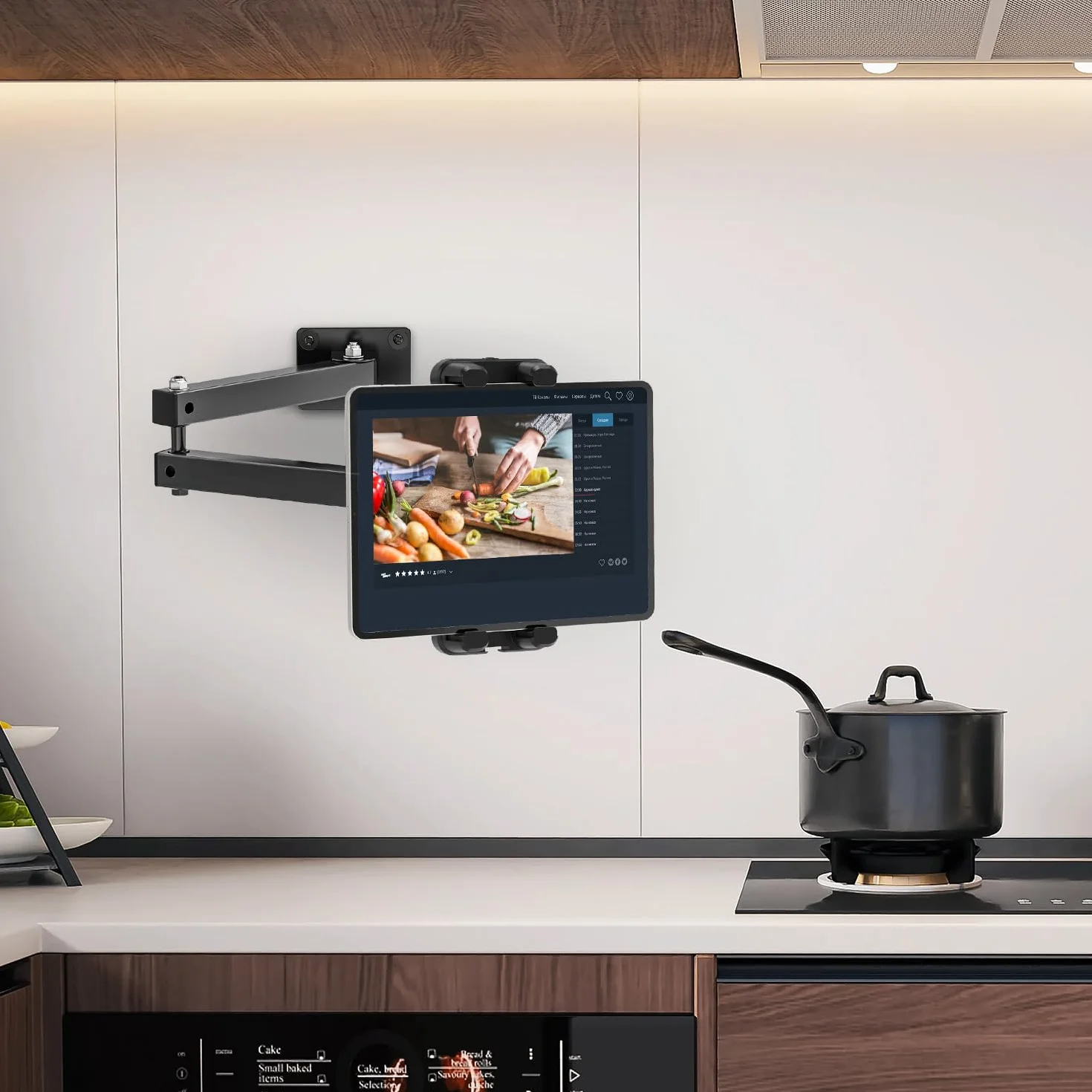 Tendak Supporto da Parete per Tablet, Supporto Muro Tablet Lunghezza Estendibile è di 10-43 cm, in Lega di Alluminio, Porta Tablet da Muro per Tutti Smartphone e Tablet da 4,7-13,5 Pollici
