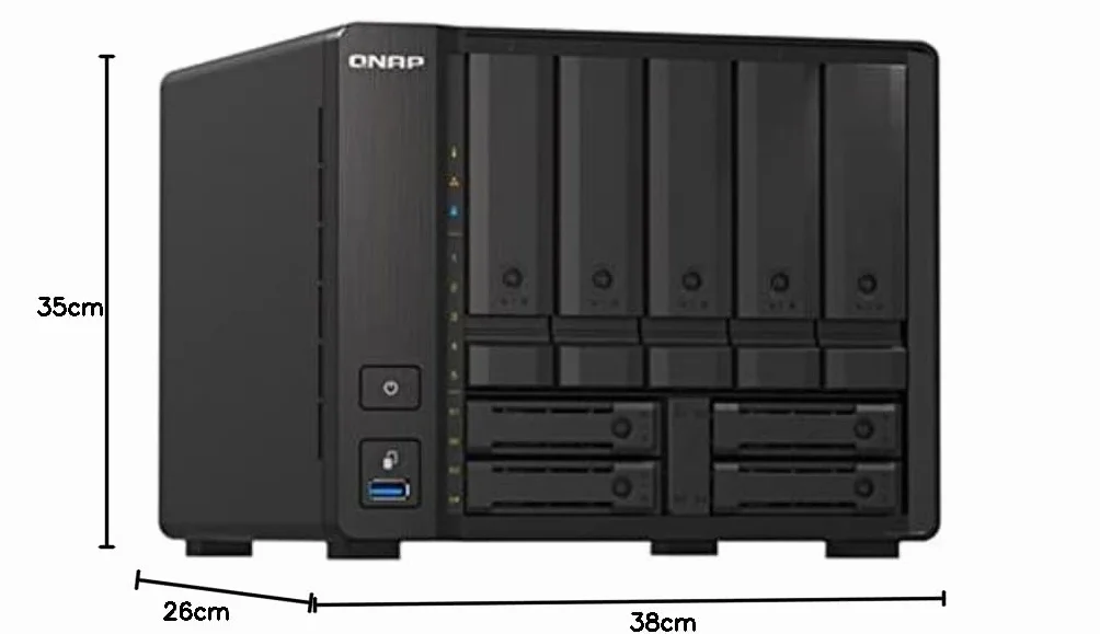 Qnap TS-H973aX-8g Server Nas 9 Alloggiamenti Sata 6gb/s