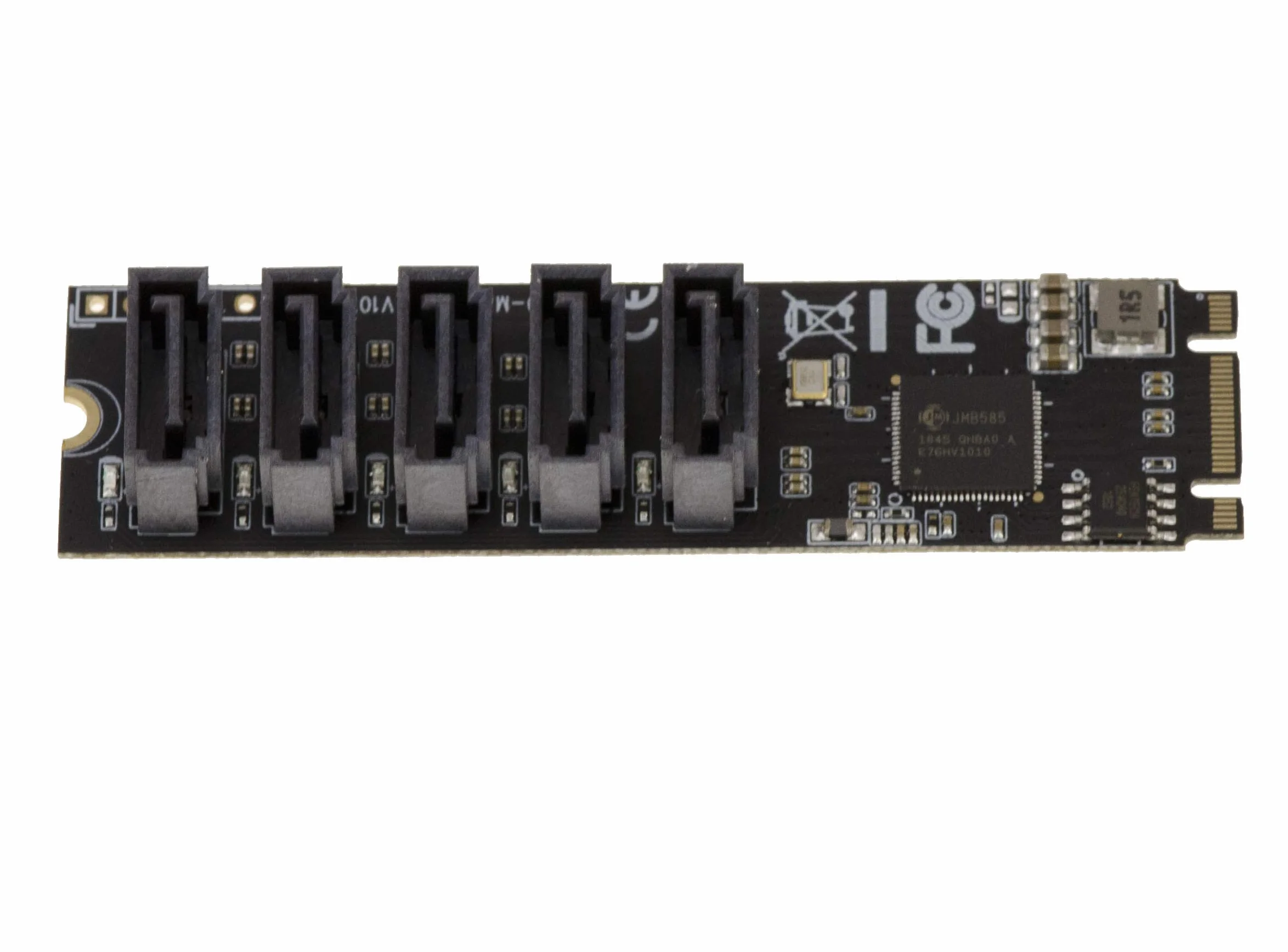KALEA-INFORMATIQUE Scheda controller M.2 (M2 NGFF) Tipo PCIe M o B+M Key 5 porte SATA 3.0 6Gbps con chipset JMB585