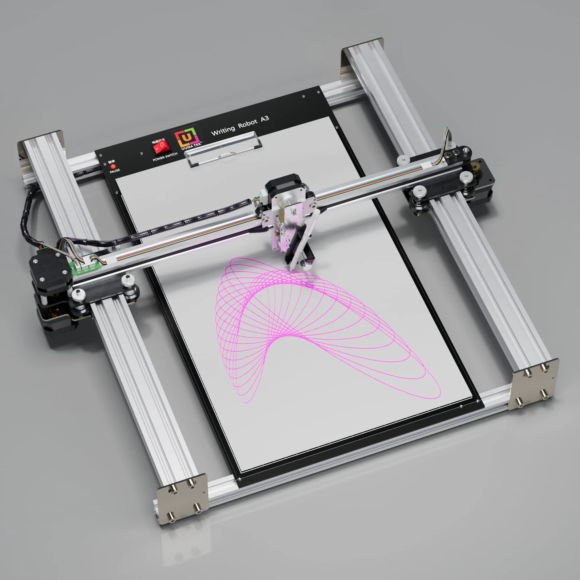 iDraw 2.0 XY Pen Plotter - Macchina da disegno con piastra di base, A3, motore passo-passo 4 x 42, doppio più veloce di 1,0