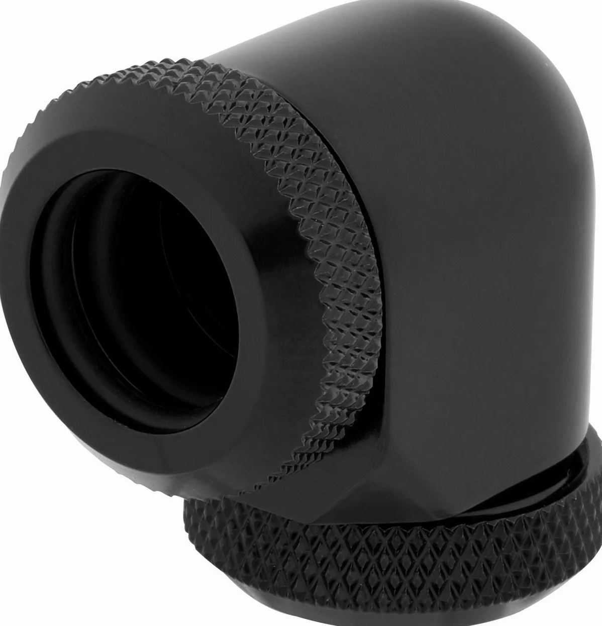 Corsair Hydro X XF Serie, Xf Hardline 90° Raccordi De 12 Mm, Confezione da Due (Ottone Massiccio Durata, Finitura Alta Qualità, Doppia Guarnizione O-Ring Rigida, 12 Mm Diametro Tubi) Nero