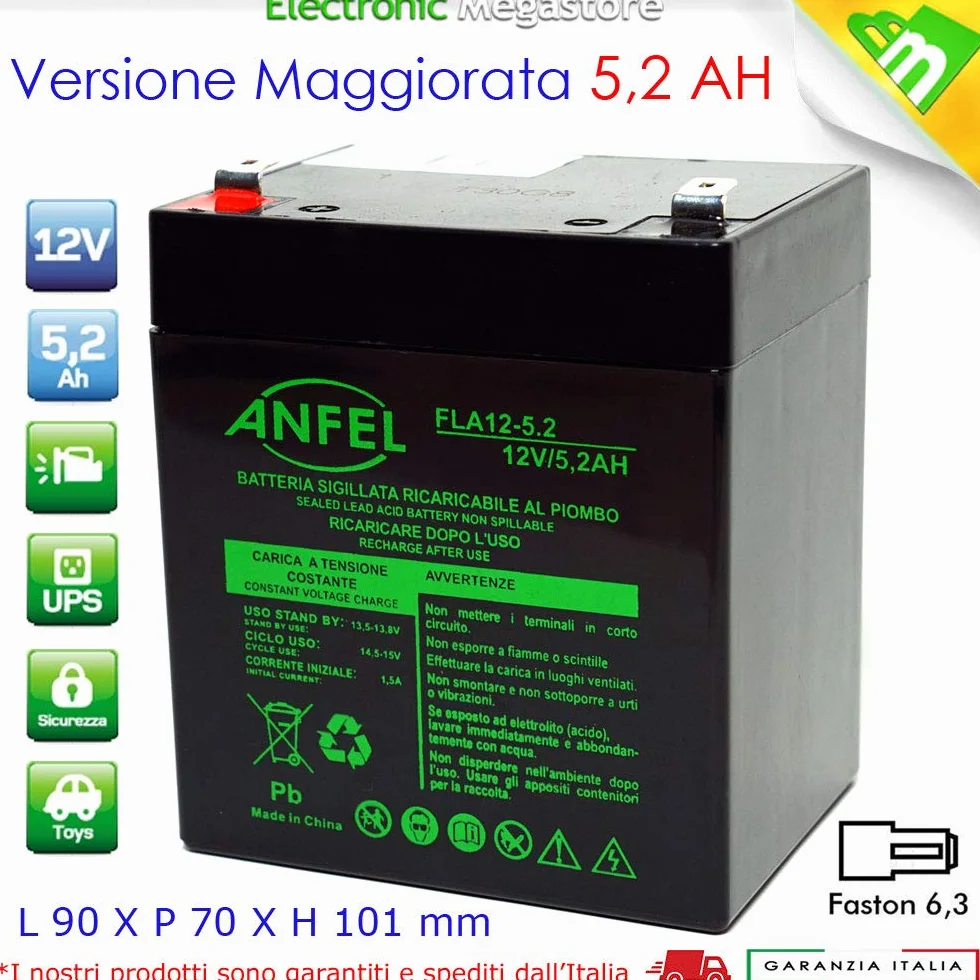 Batteria VRLA al piombo 12V 4.5Ah per UPS APC ricaricabile 5Ah alimentazione di emergenza