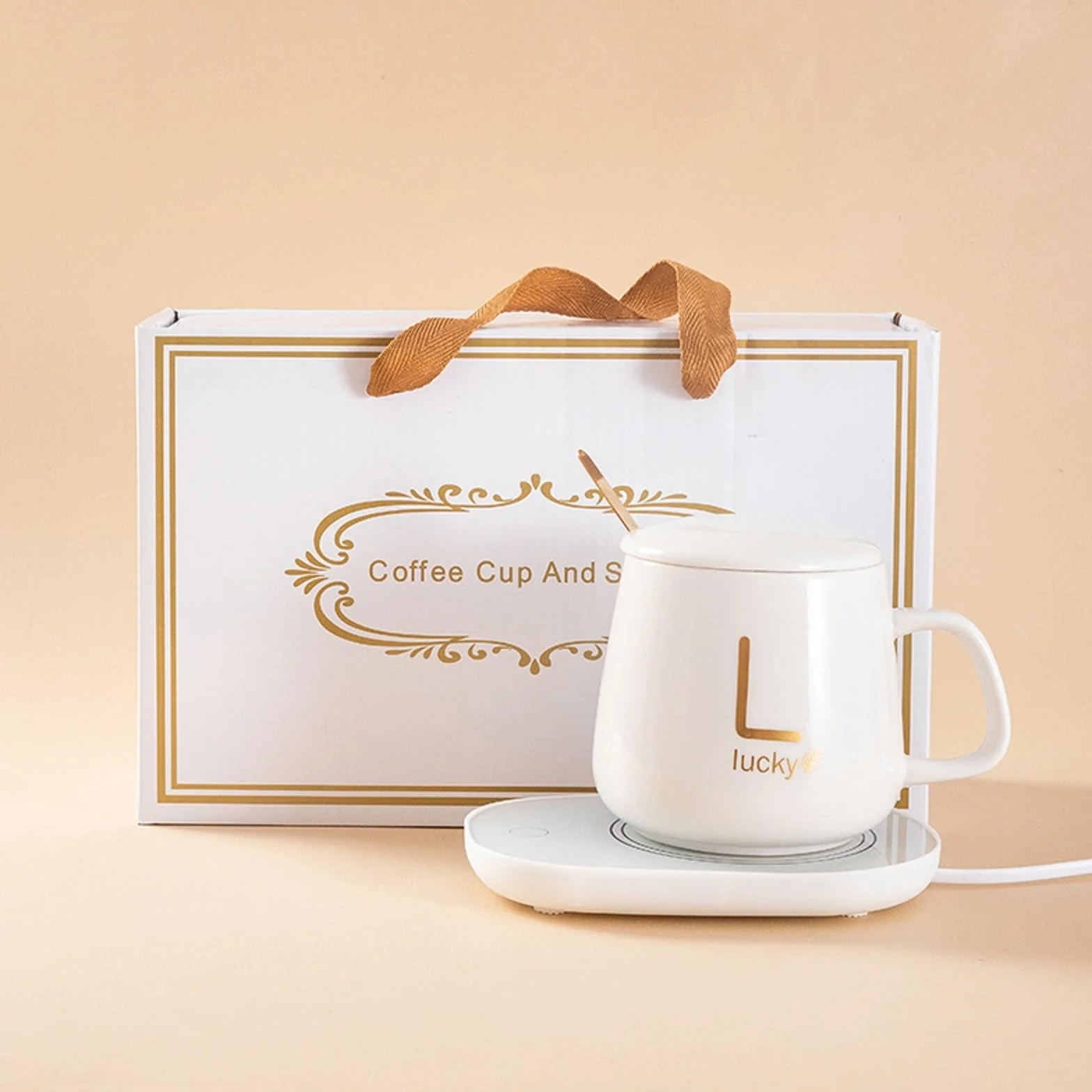 Scalda Tazza da Caffè Elettrico,55℃i Tazza di Controllo della Temperatura Intelligente per caffè Cacao e Bevande Calde, per casa e Ufficio scaldatazze elettrico (Bianco)