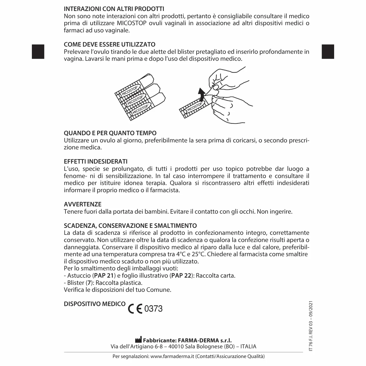 FARMA-DERMA Micostop Ovuli Vaginali 10 x 2 g Coadiuvante Micosi Vaginali