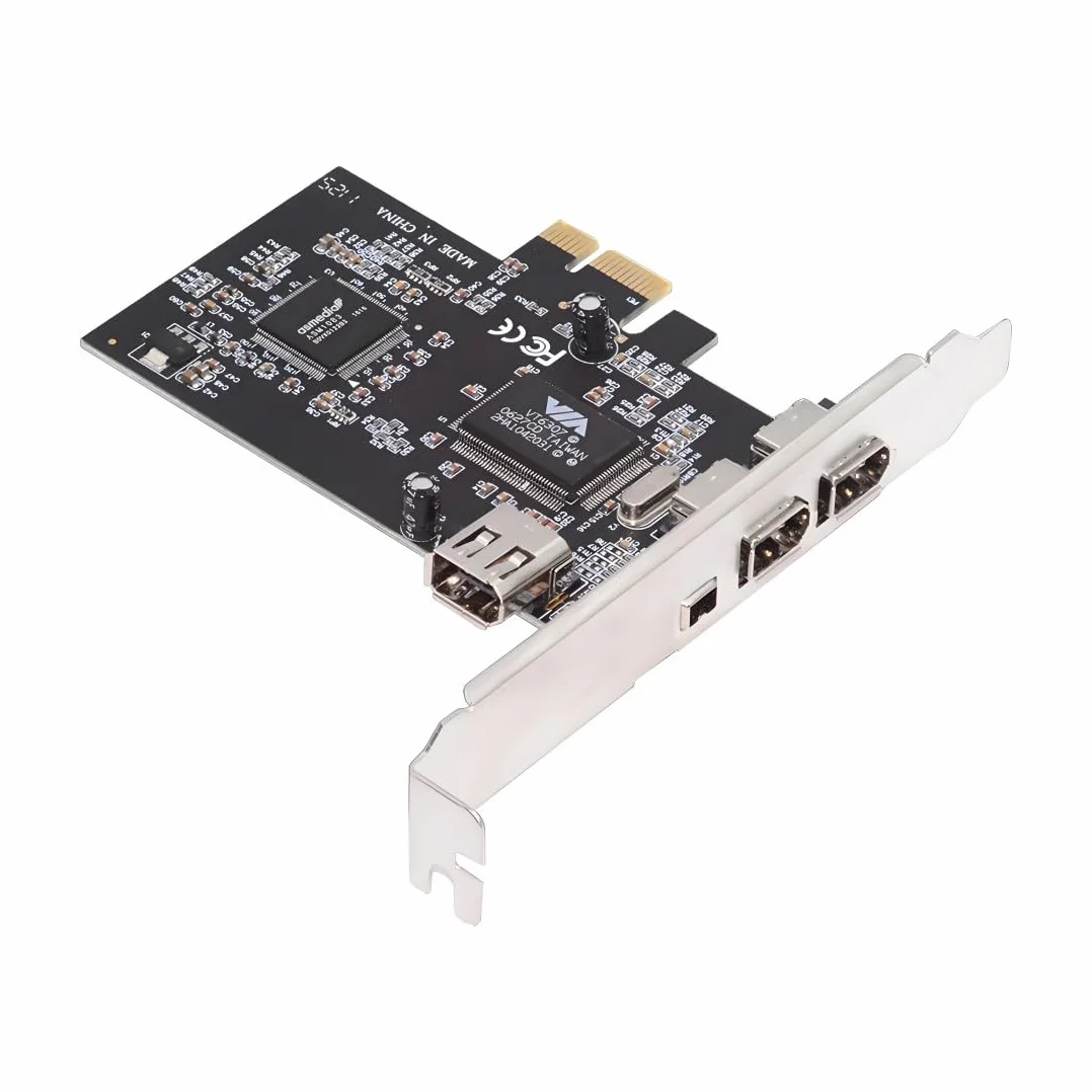 ChenYang 4 porte 1394A Capture Card, 3 x 6 pin e 1 x 4 pin 1394A su PCI Express Adattatore scheda di espansione con piastra da 8 cm e cavo da 12 cm