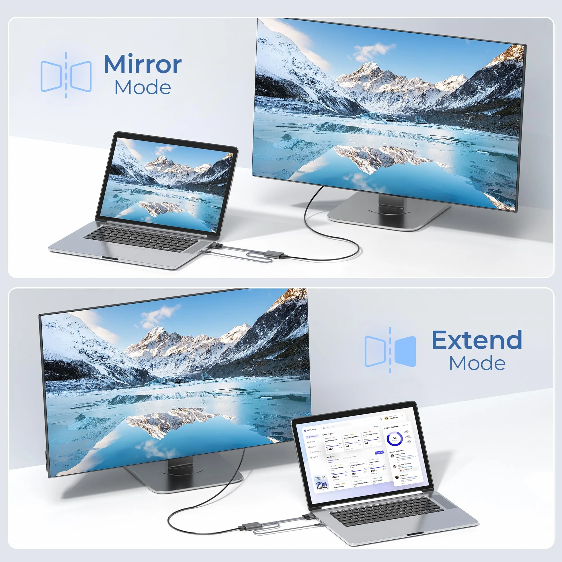Elebase Adattatore VGA a HDMI,1080P con Audio, Converter Adapter VGA Maschio a HDMI Femmina Connettore per Computer/Laptop/Desktop/PC a TV/Monitor/HDTV/Proiettore