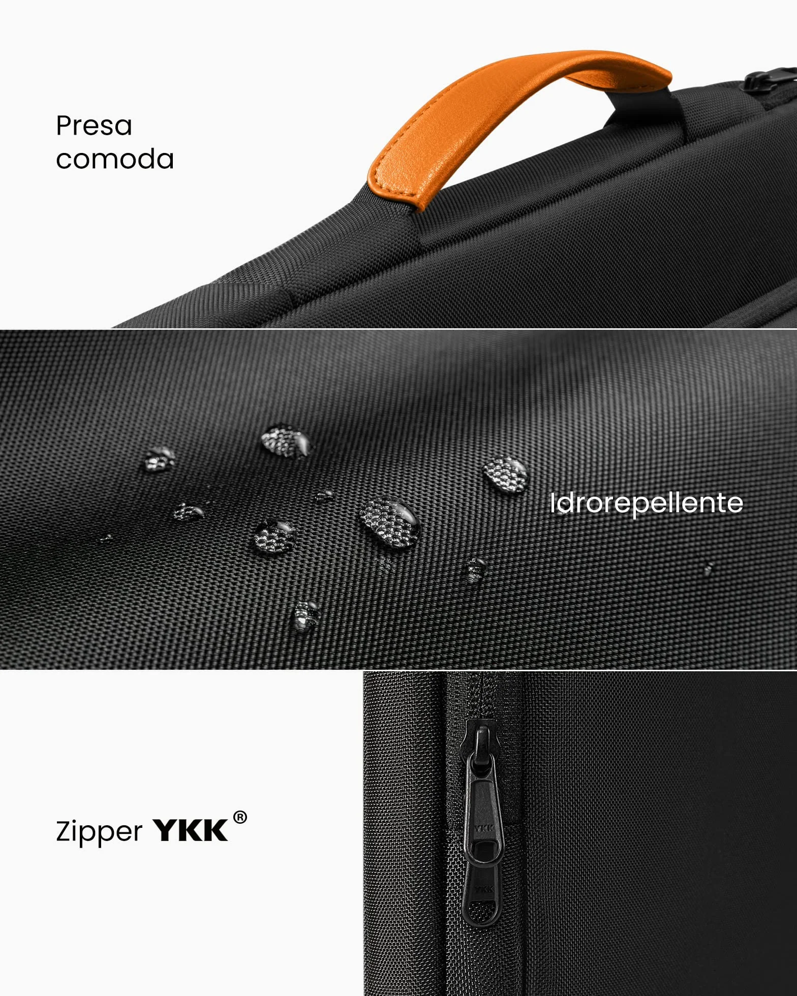 tomtoc Custodia protettiva a 360° per Lenovo, HP, ASUS, Dell, Acer Notebook Ultrabook, impermeabile, antiurto, con tasca per accessori Vivobook/Zenbook 14, colore nero