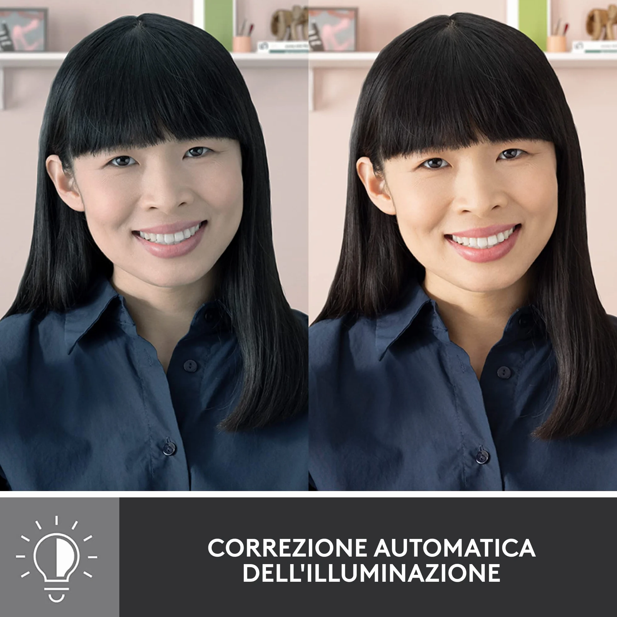 Logitech Brio 300 Webcam Full HD con Otturatore Privacy, Mic Riduzione Rumore, USB-C, Streaming, Bianco