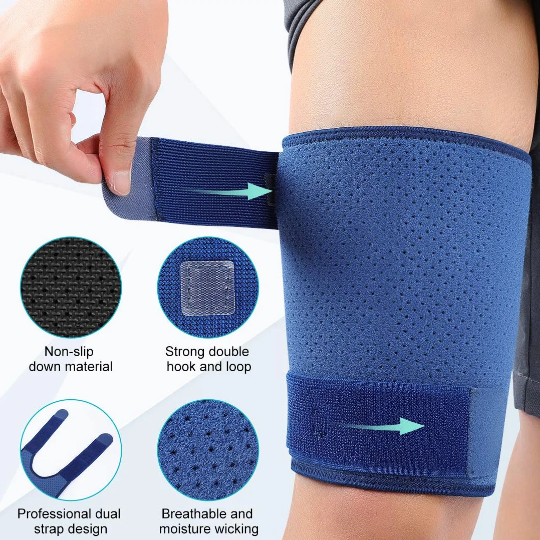 Fascia Elastica Coscia Regolabile per Uomo e Donna Compressione Supporto Lesioni Muscoli
