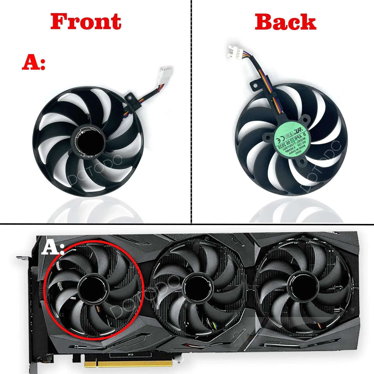 T129215SU Ventole di raffreddamento GPU, per ASUS ROG STRIX-GeForce RTX 2070 2080 SUPER Ti GAMING RTX2080 RTX2080Ti (ventola-A-4 pin)