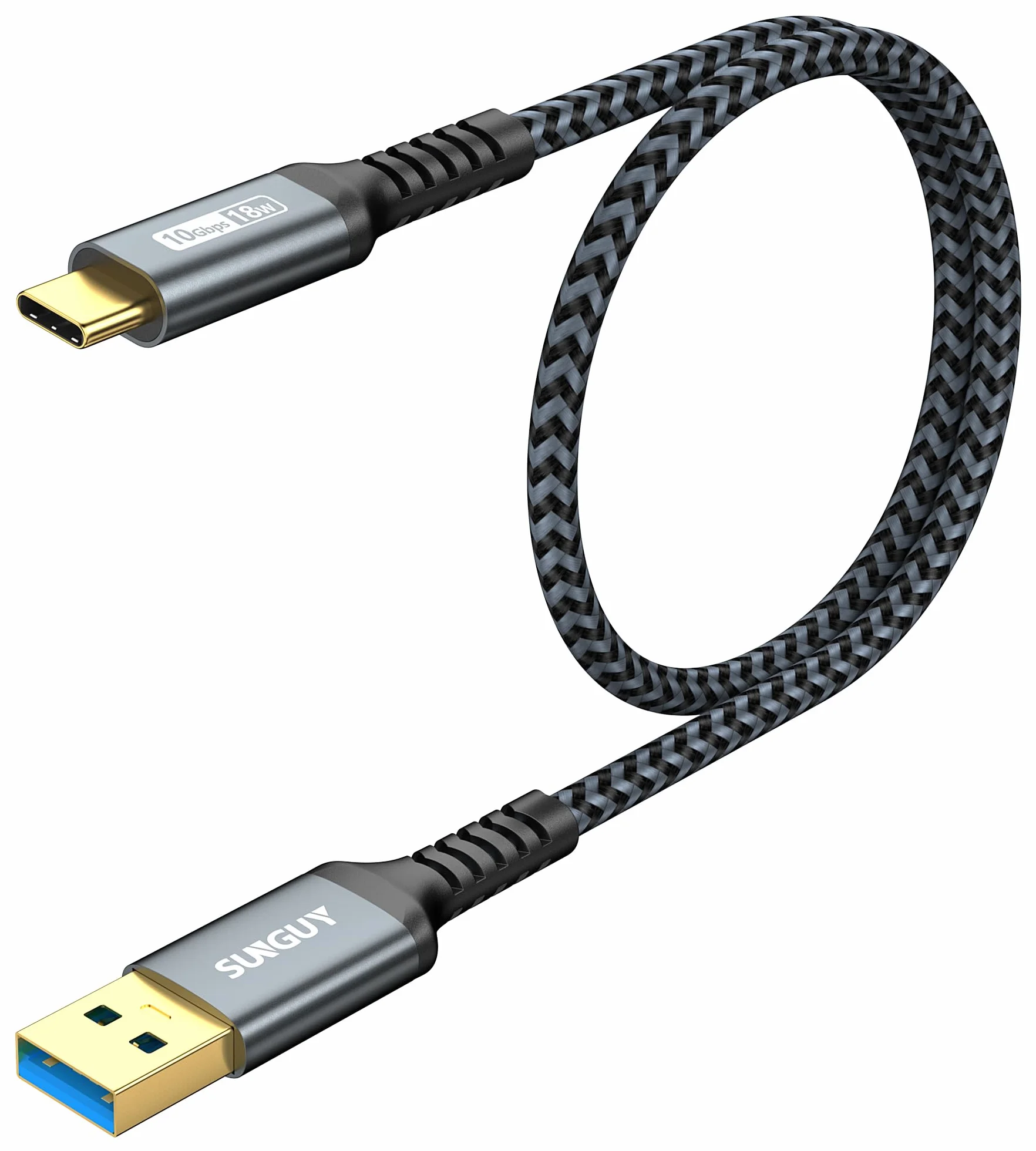 SUNGUY Cavo USB C, USB Type C Cavo 10 Gbps Cavo di Ricarica Compatibile con iPhone 17/16/15 Pro Max, Galaxy S24 S23 S22, Android Auto - Grigio, 0.5m, 10confezione