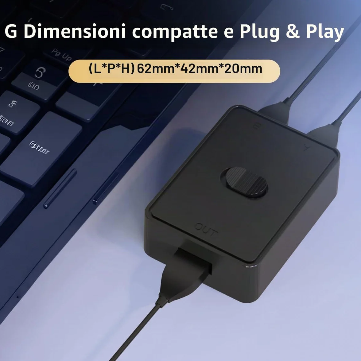 Selettore USB 3.0, commutatore USB bidirezionale 2 in 1 out/1 in 2 out, mini commutatore USB YuLinca per 2 computer per condividere tastiera, mouse, scanner e stampante