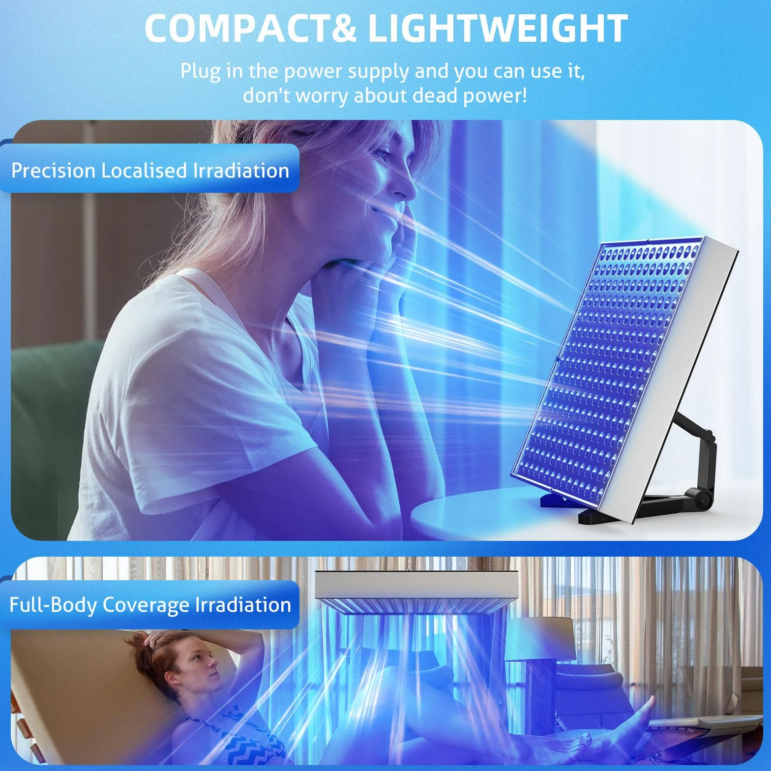 Solarium 45 W 225 pezzi 460 NM supporto pieghevole regolabile ganci sospesi per corpo e viso