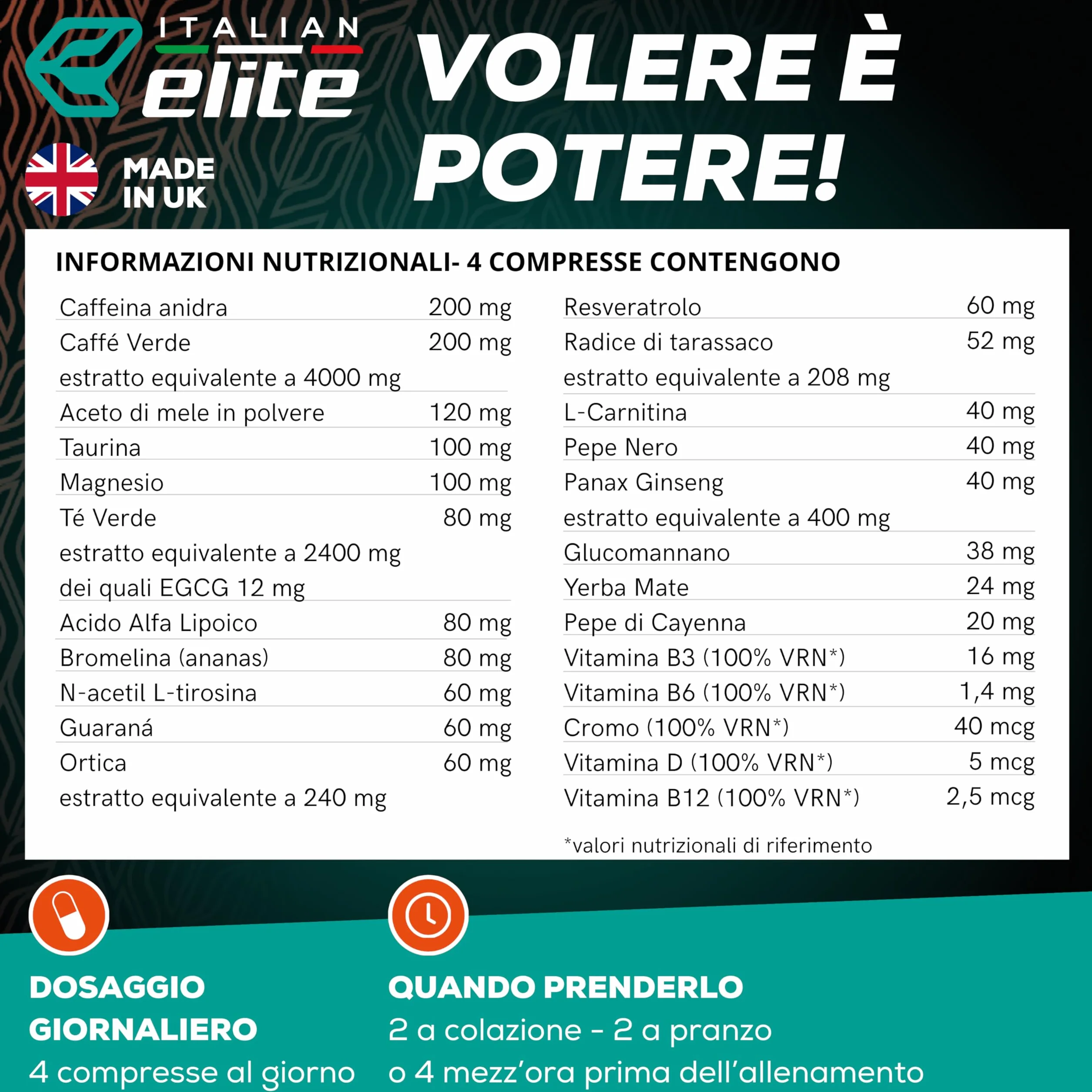 Italian Elite Thermo Shape Pro 120 cpr Integratore Alimentare Pre Workout Caffeina Carnitina Taurina Bromelina Magnesio