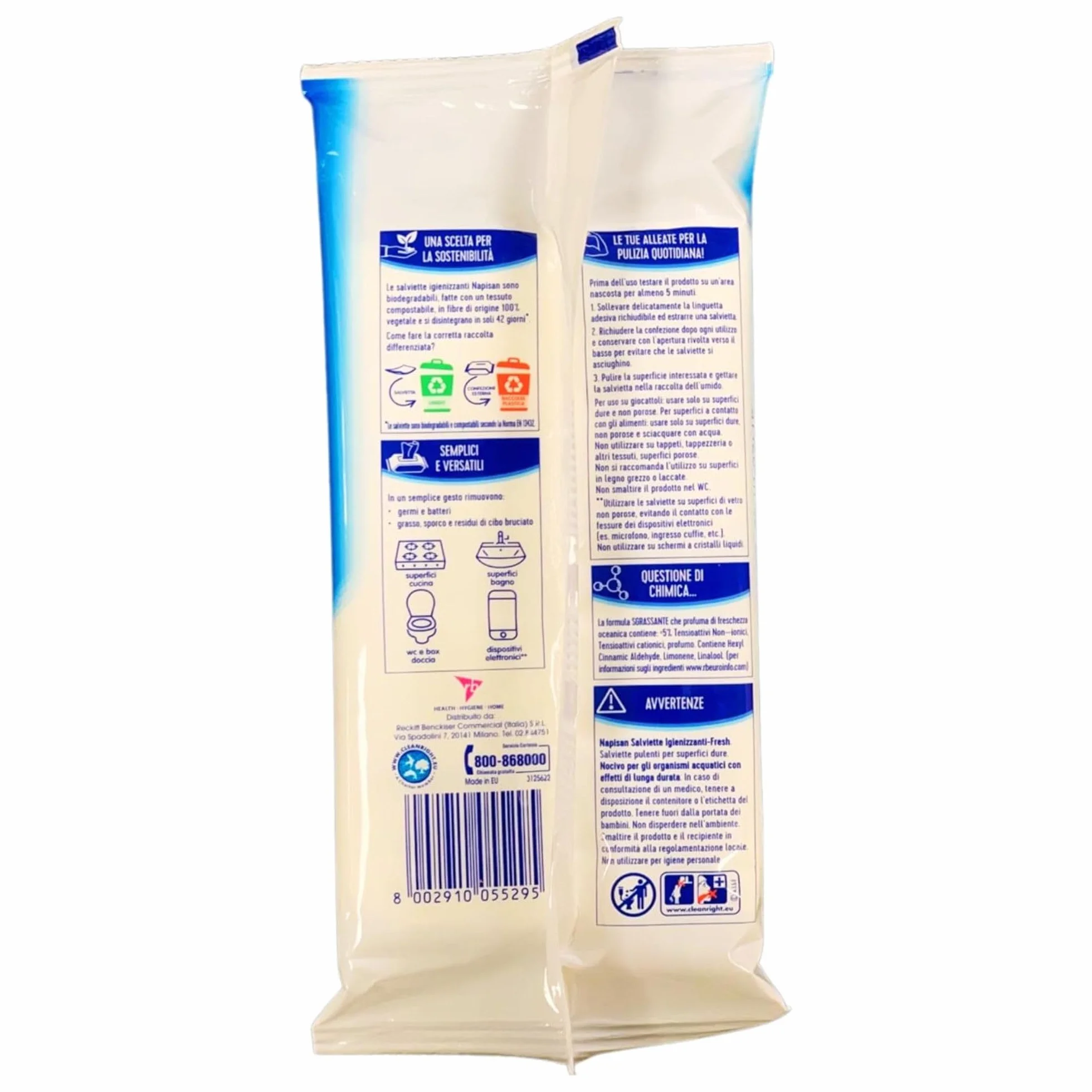 Salviette Igienizzanti Multiuso Biodegradabili Extra Forti 40 Pezzi (4 Confezioni)