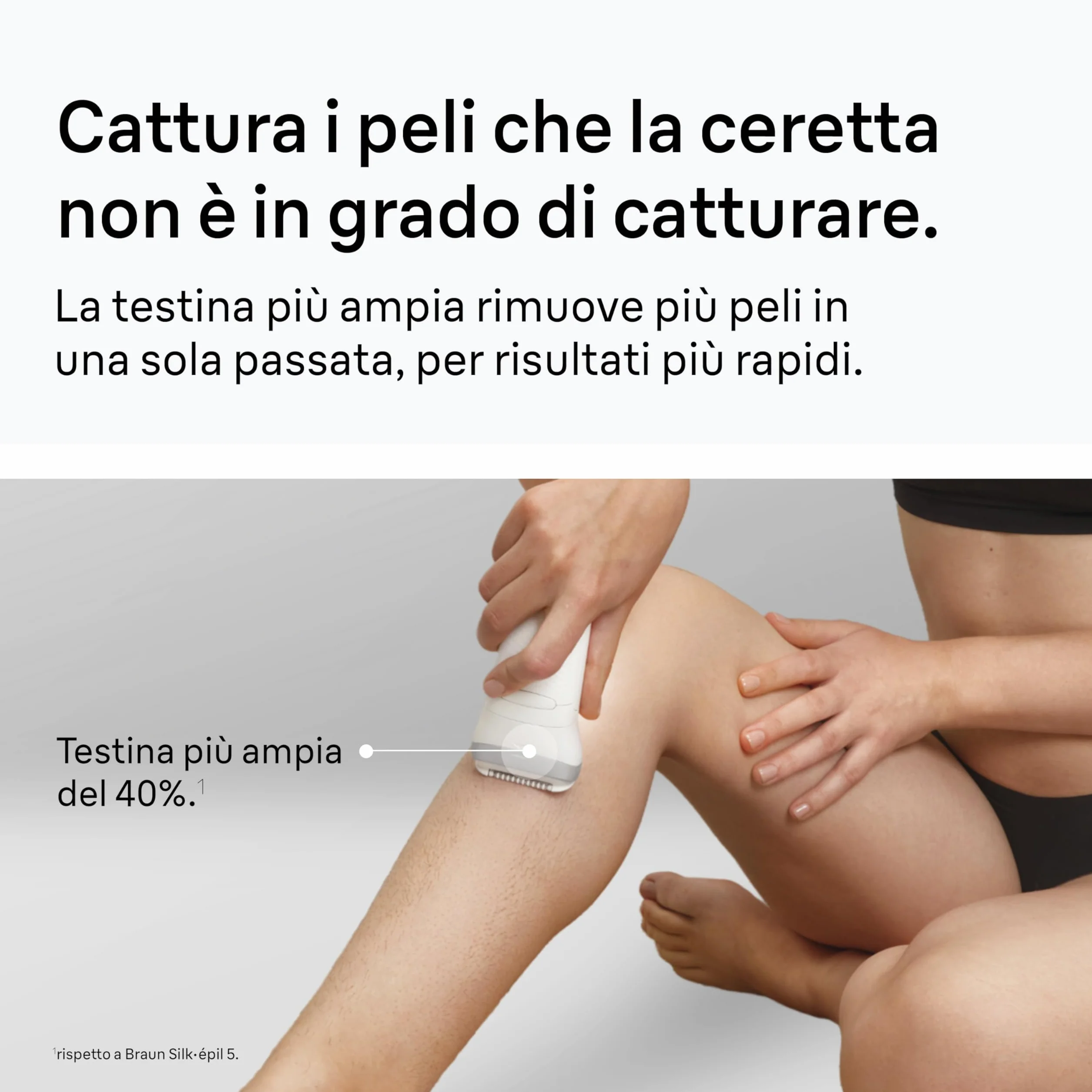 Braun Silk Epil 7 Epilatore Elettrico Donna Wet&Dry Testina Ampia Rimozione Peli, Incluso Testina Radente Cappuccio Regolatore Rifinitore Bikini, Argento